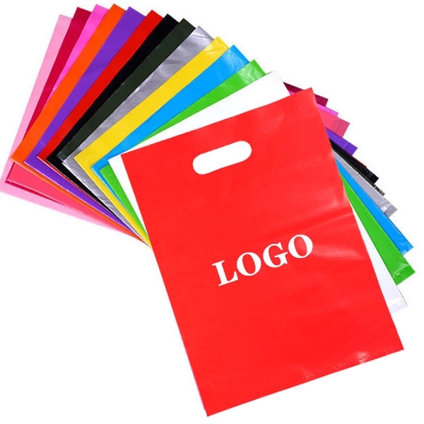 Die Cut Handle Plastic Bags - 15" x 12" 7