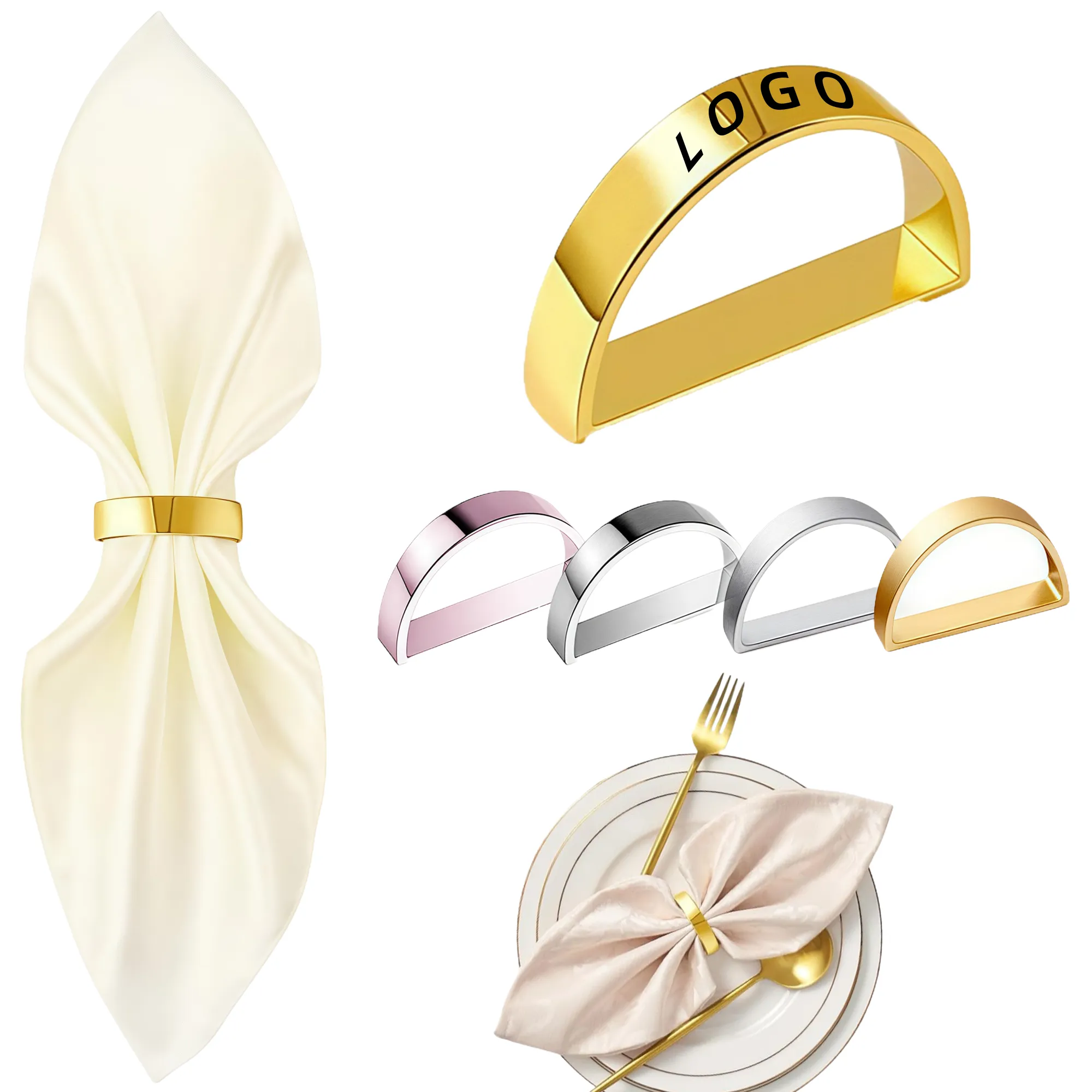MOQ Metal Napkin Ring Holders Elegant Wedding Accessory 7