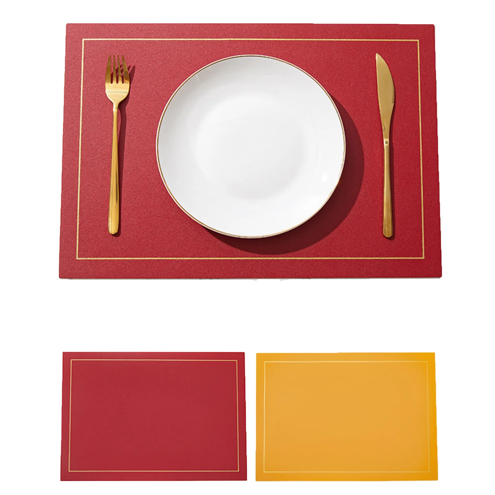 Square Leather Dining Mat 5