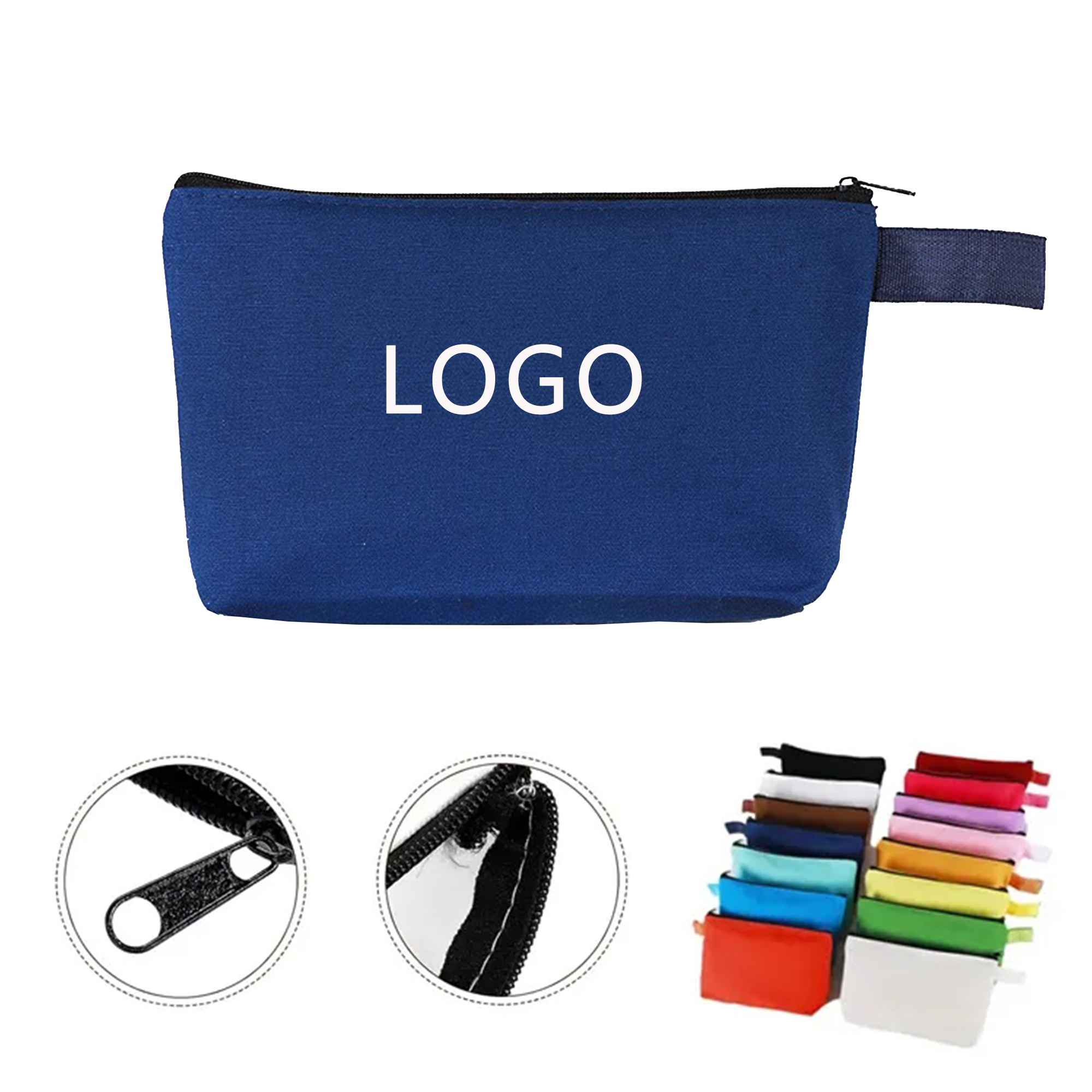 Colorful Canvas Zipper Pencil Case Handheld Makeup Bag 5