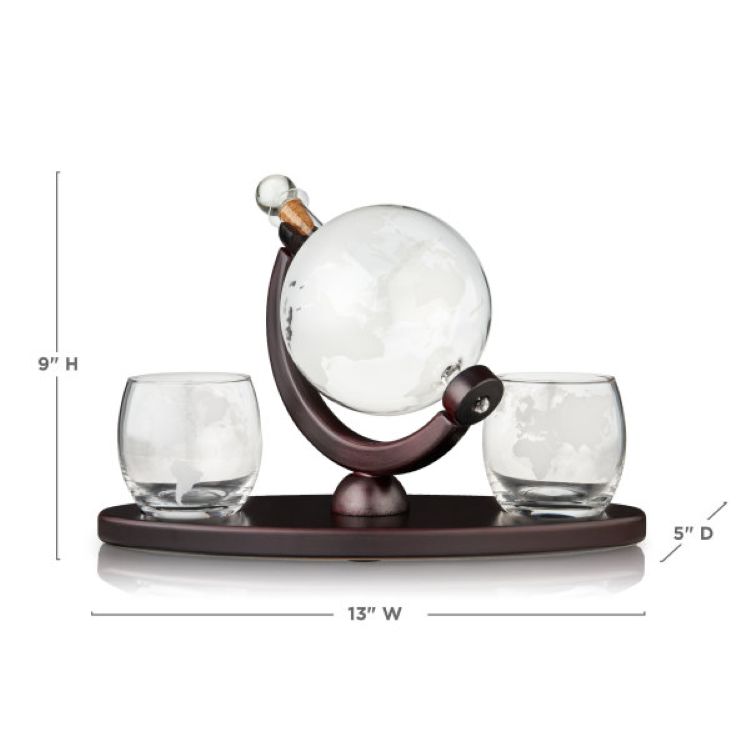 Viski® Globe Decanter & Whiskey Tumblers Set 10