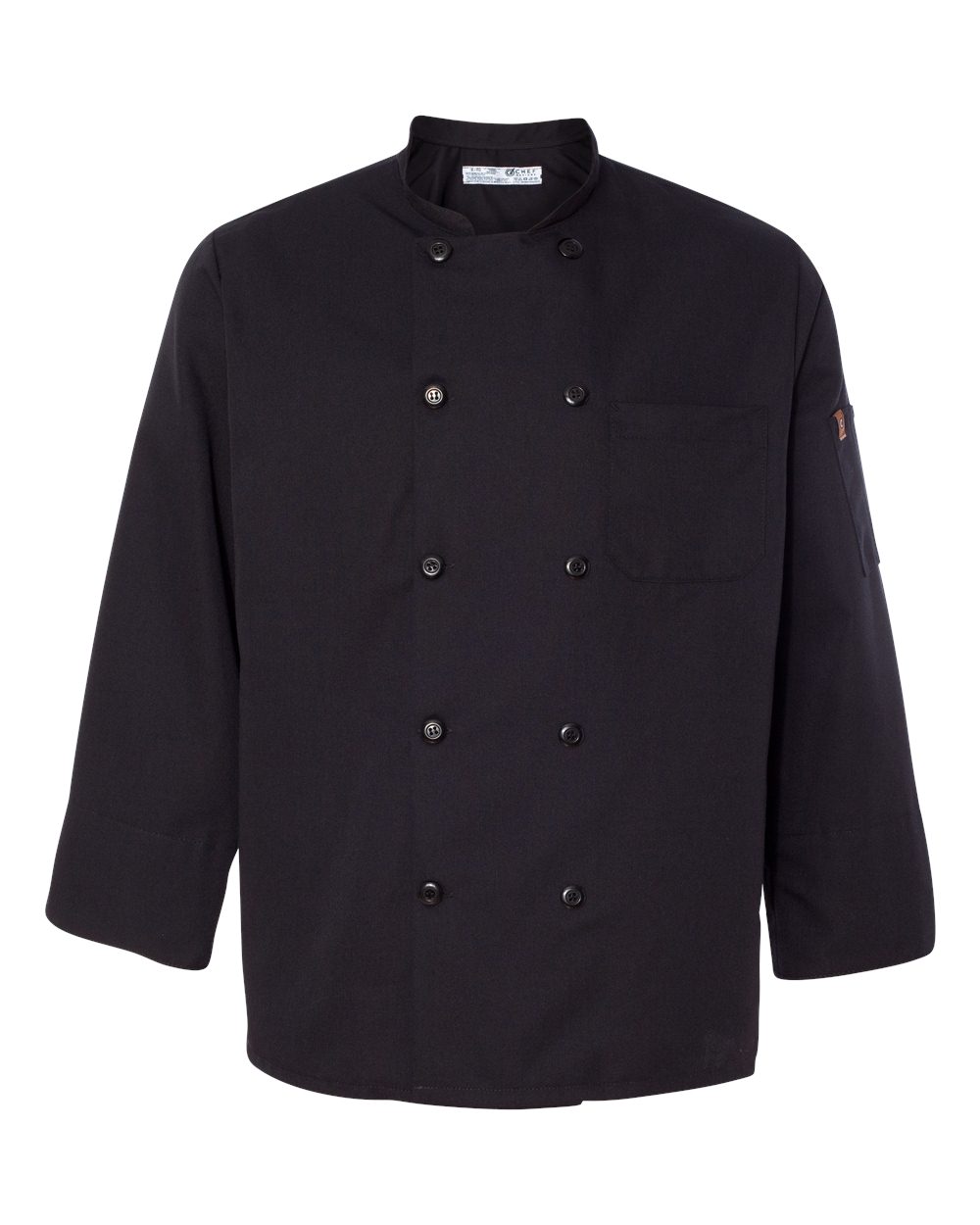 Ten Pearl Button Black Chef Coat