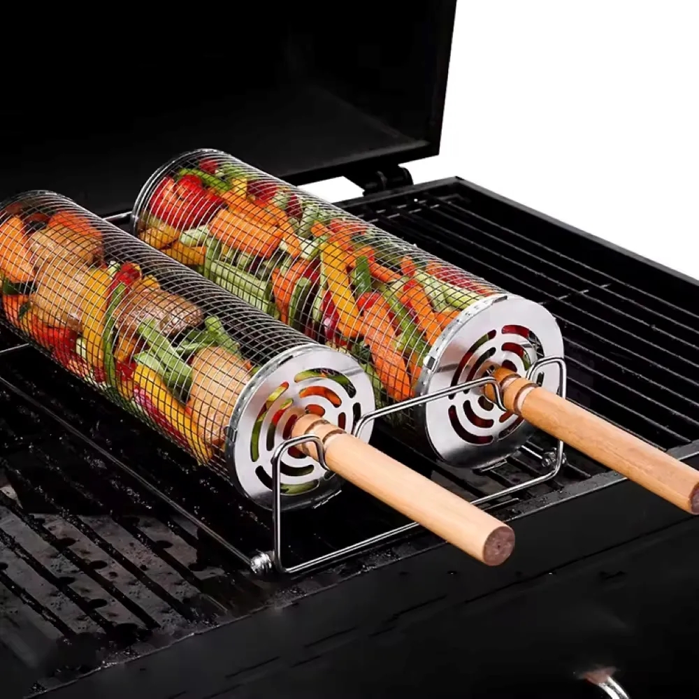 Customizable Rolling BBQ Basket 1
