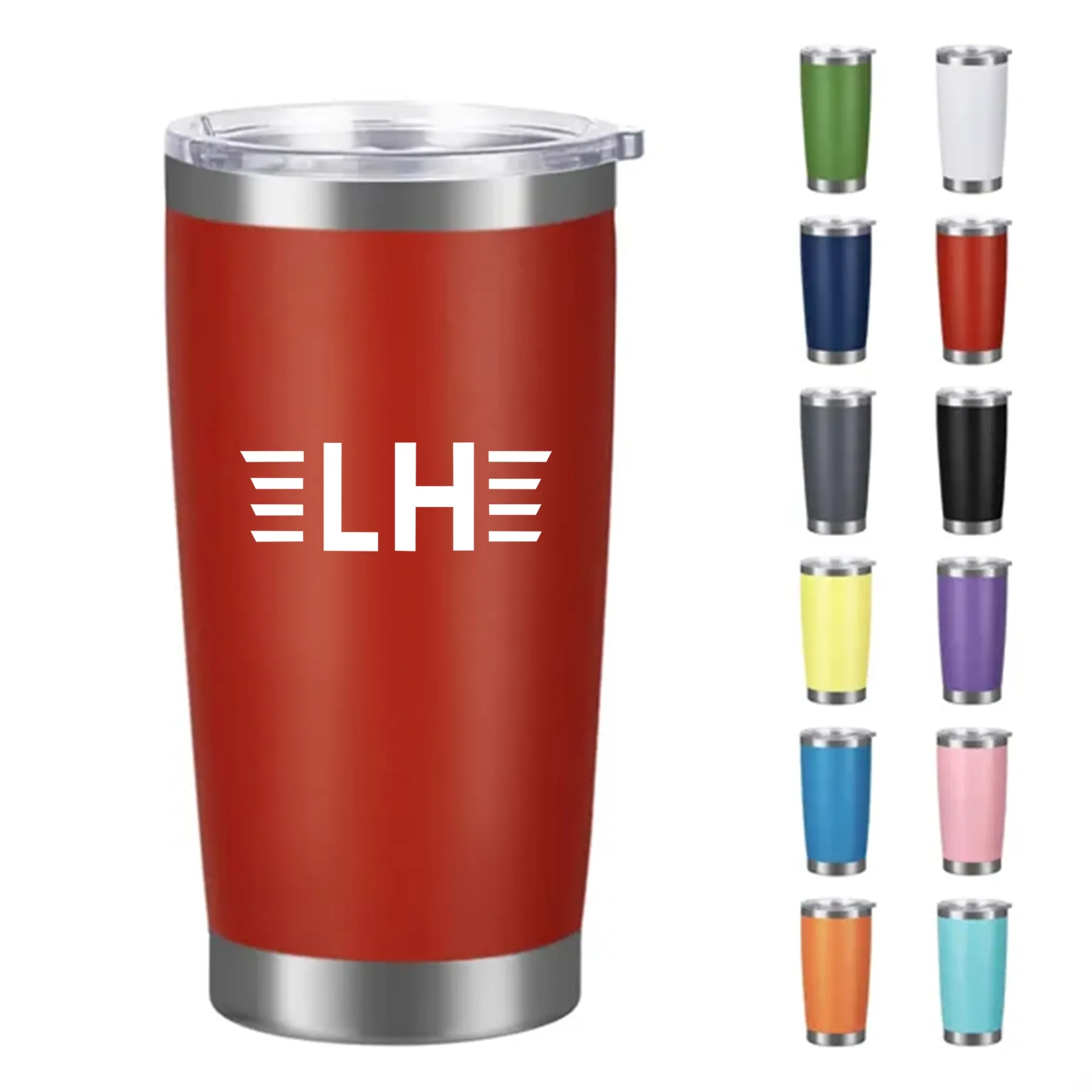 20 Oz. Powder Coated Tumbler w/Clear Slide Lid 2