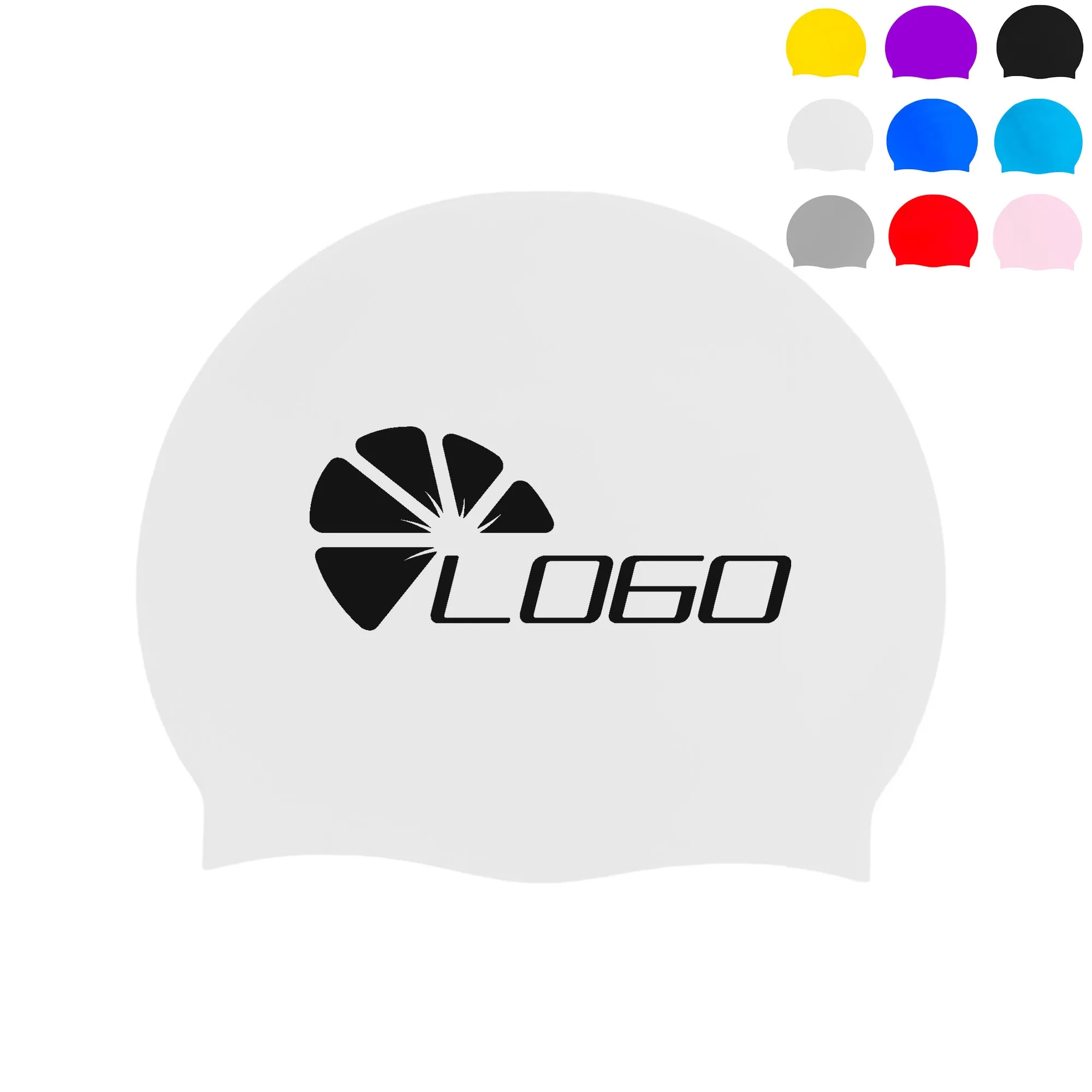 MOQ20 Silicone Swimming Cap Colorfast Printing 2