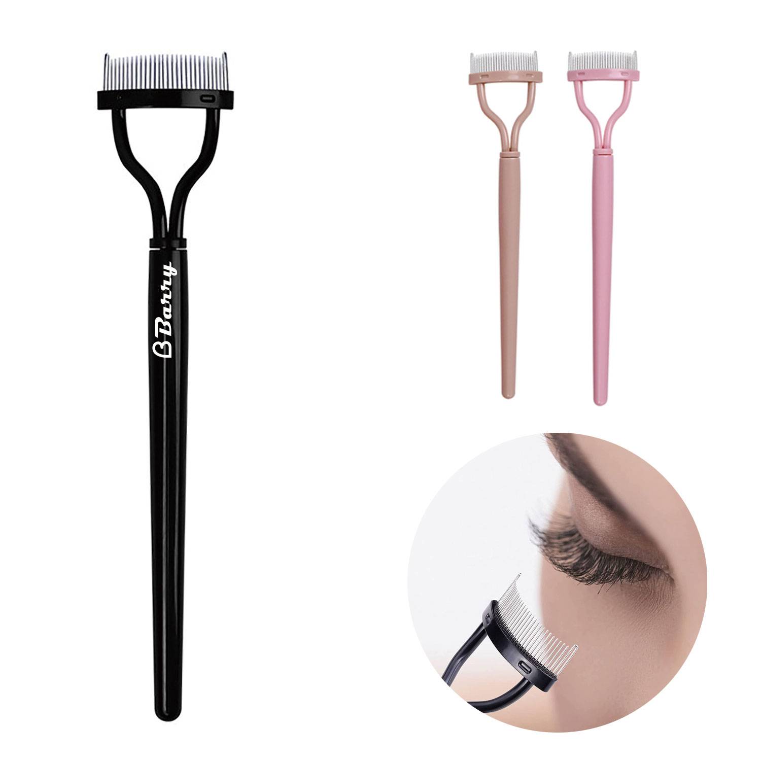 Semi-Circular Steel Tooth Eyelash Comb With Cover