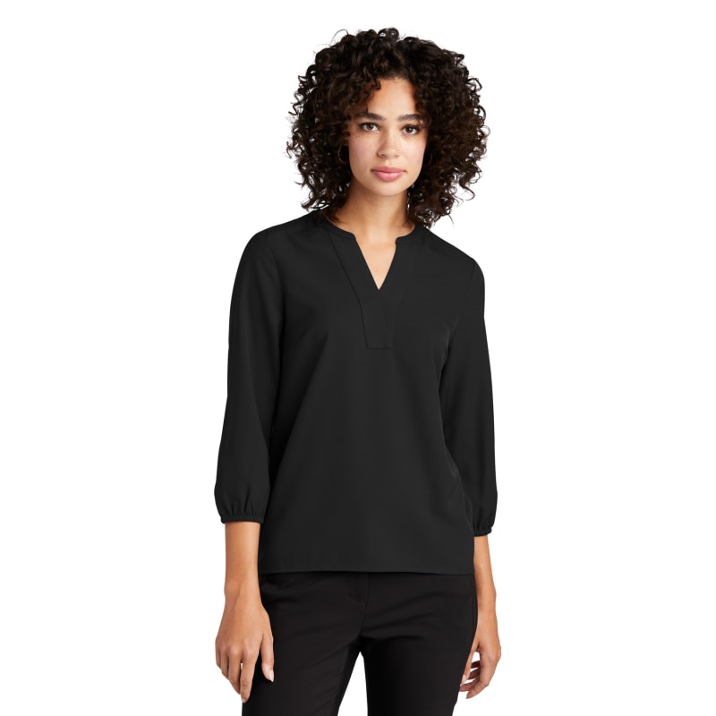 MERCER+METTLE Women's Stretch Crepe 3/4-Sleeve Blouse 45