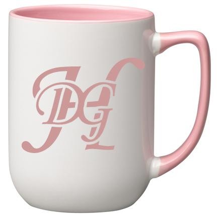 17 oz Pink In and Handle / White Out Arlen Mug