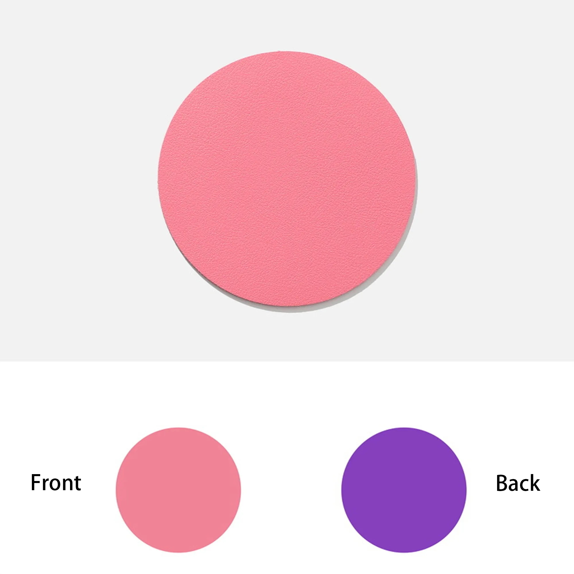 PU Leather Insulated Round Coasters Double Sided MOQ50pcs 3