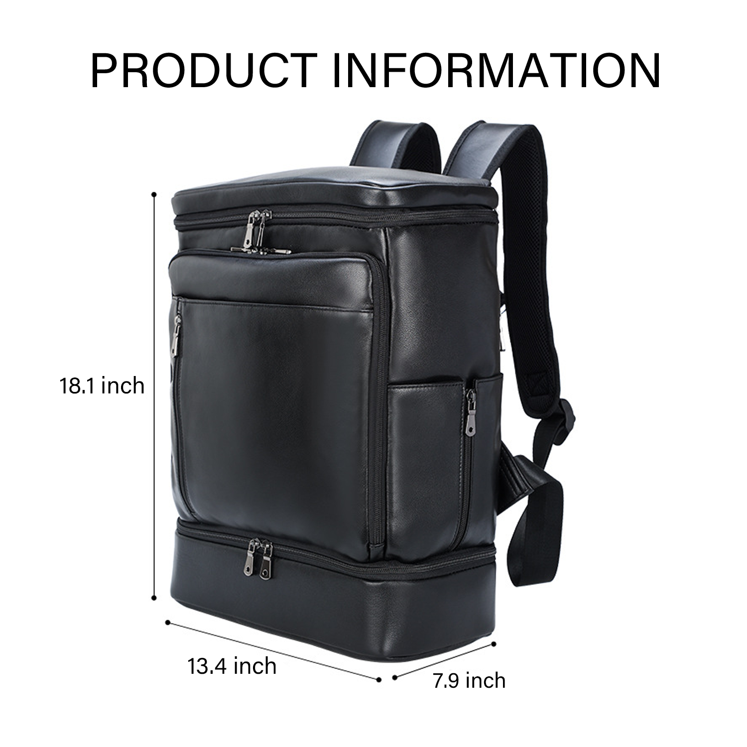 Leather Backpack Casual Travel Daypack with Shoe Compartment 5