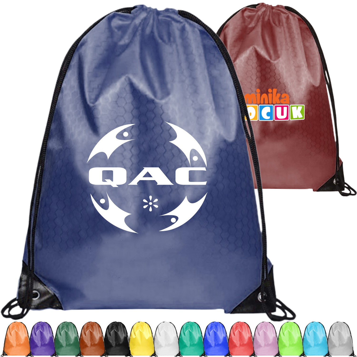Football Shape Fabric Large Drawstring w/ Reinforced Corner 4