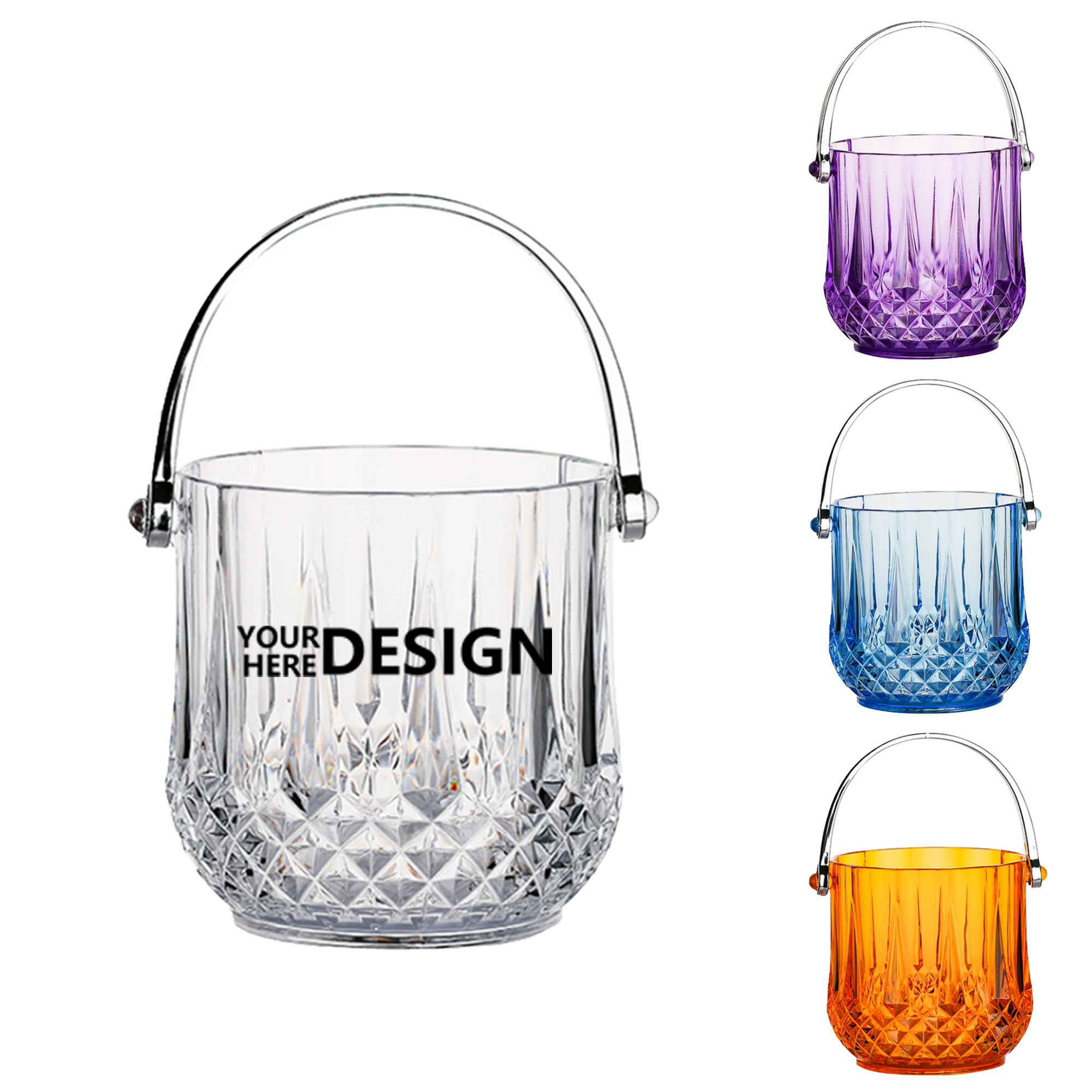 Acrylic-Handled Plastic Ice Bucket 3
