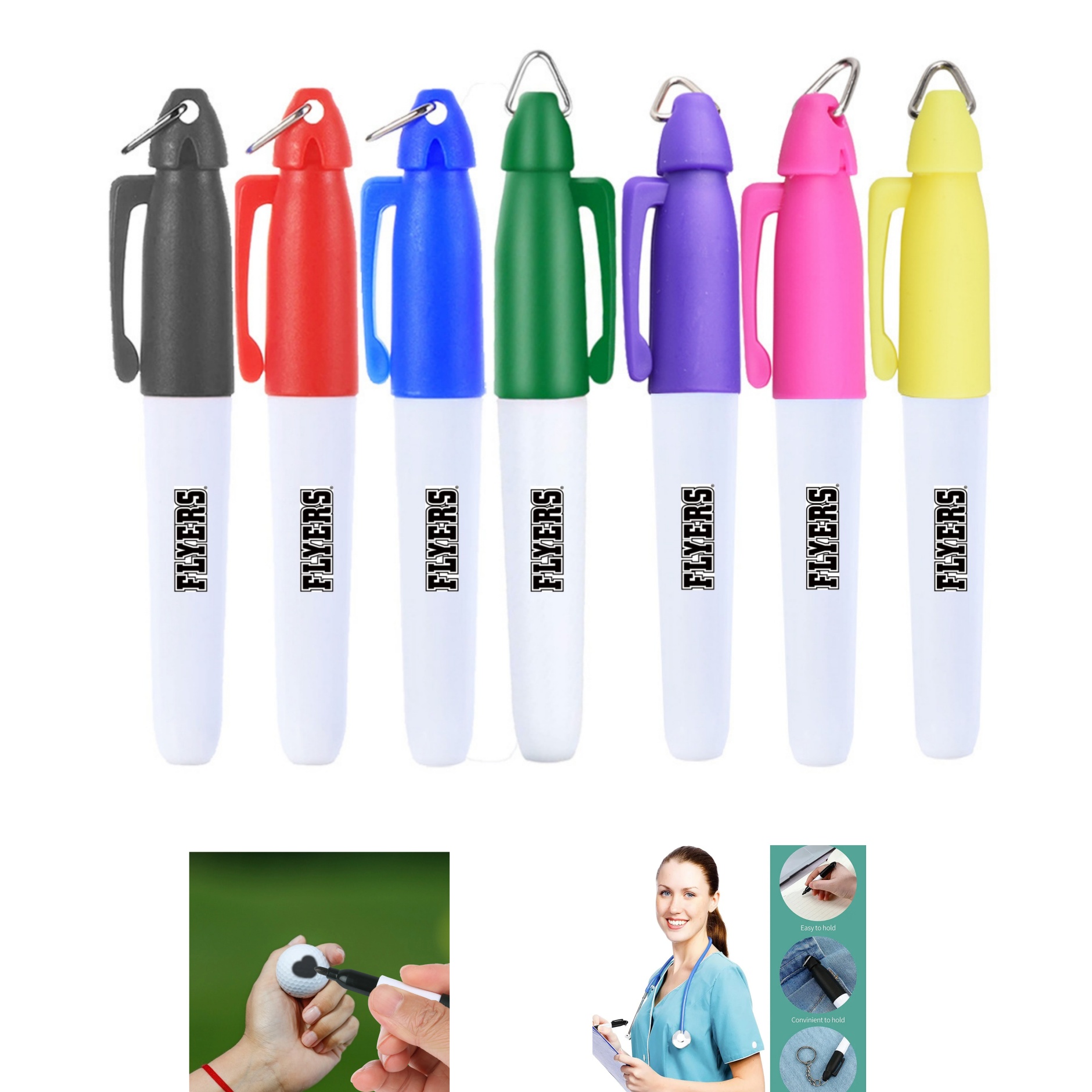 Mini Permanent Marker With Key Ring Cap 1