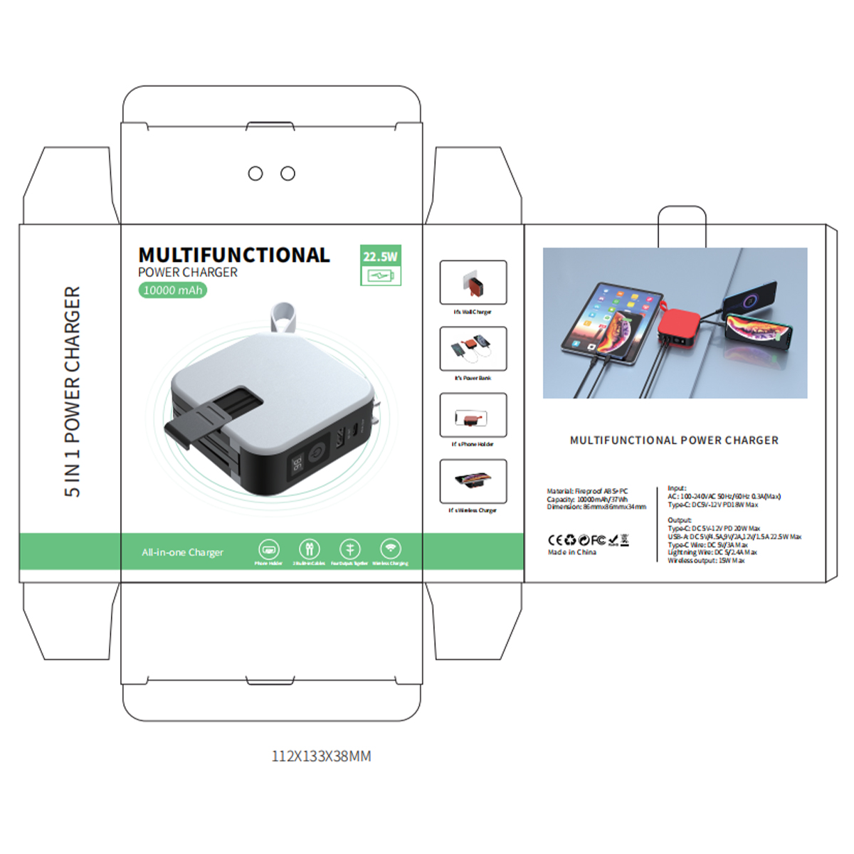 PD 22.5W Fast Charger 10000mAh MagSafe Wireless Power Bank with AU/EU/UK/US Adapters 2