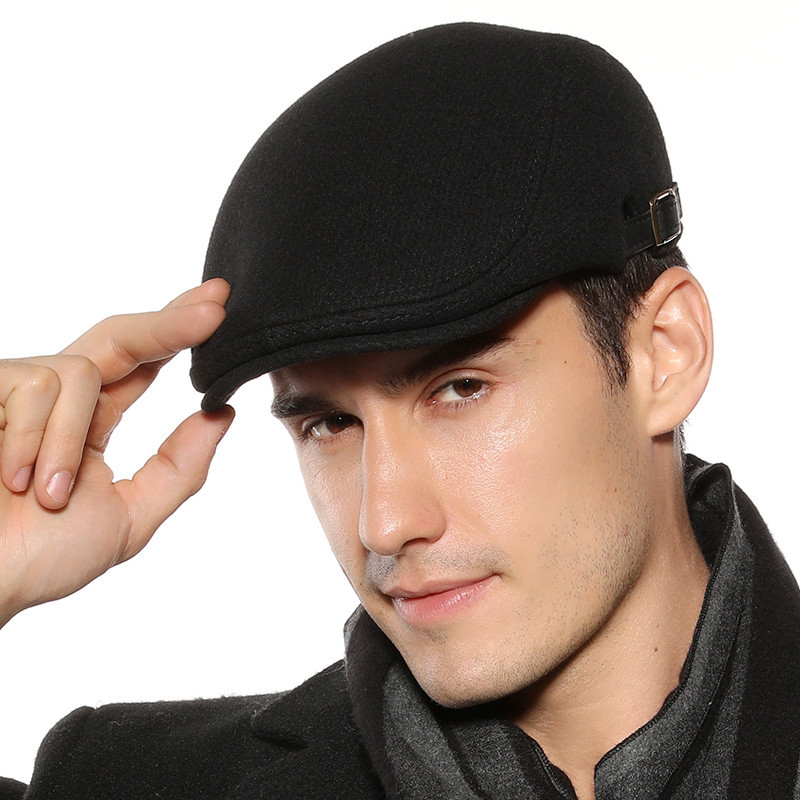 Men Woolen Beret Flat Ivy Cap Painter Newsboy Hat 14