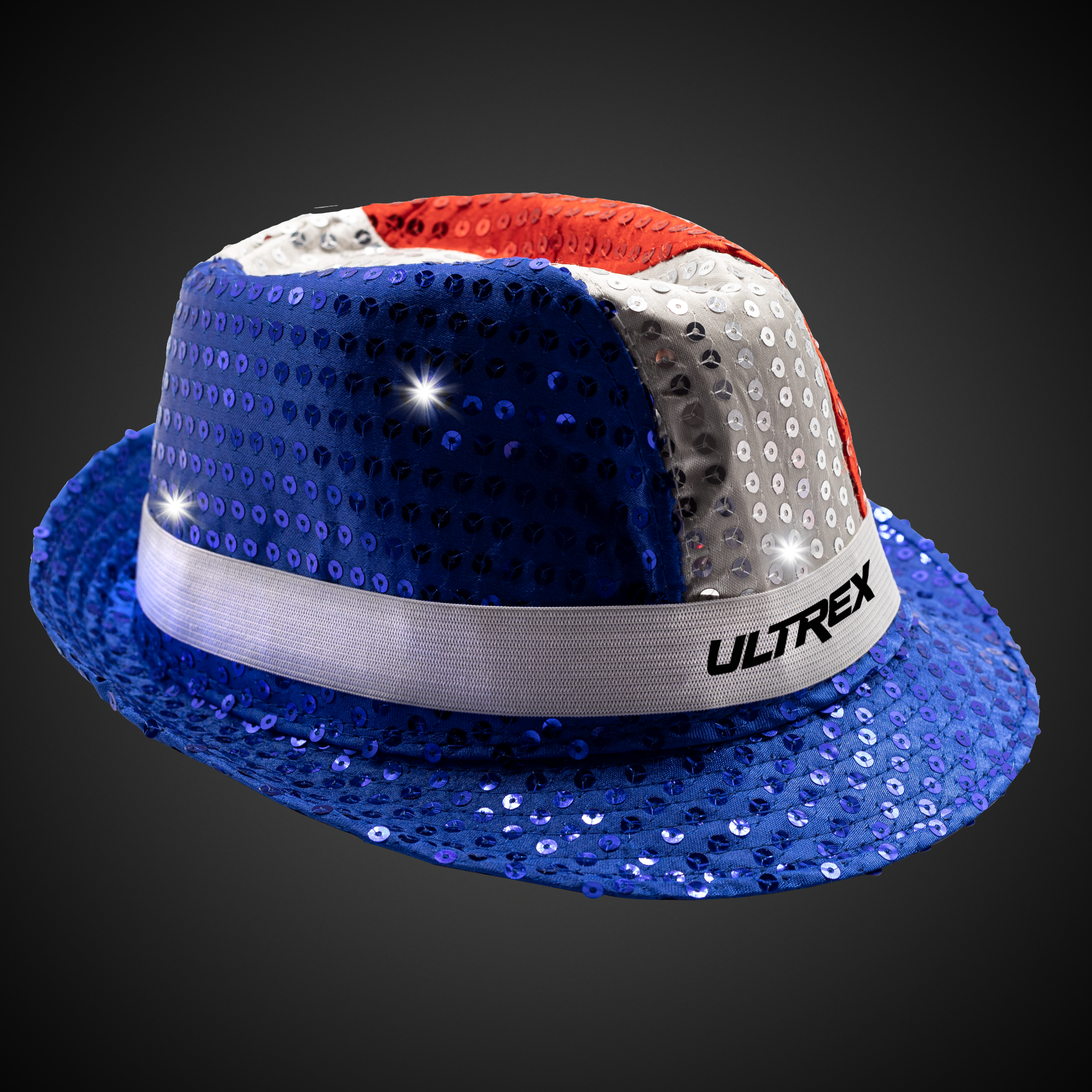 Patriotic Sequin LED Fedora(blank) 4