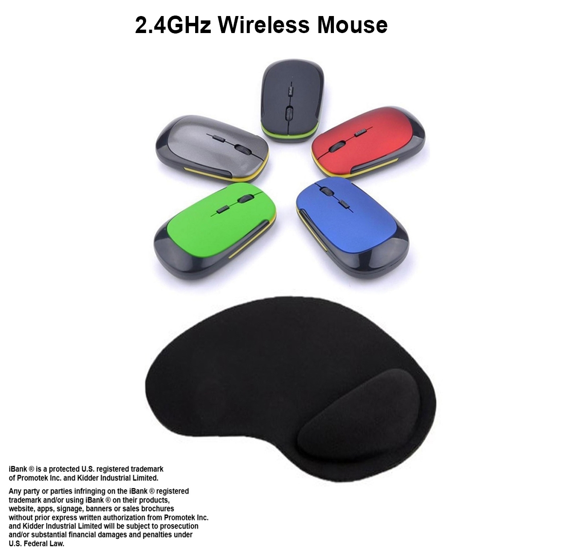 iBank ® 2.4GHz Wireless Mouse + Wrist Rest Mouse Pad 1
