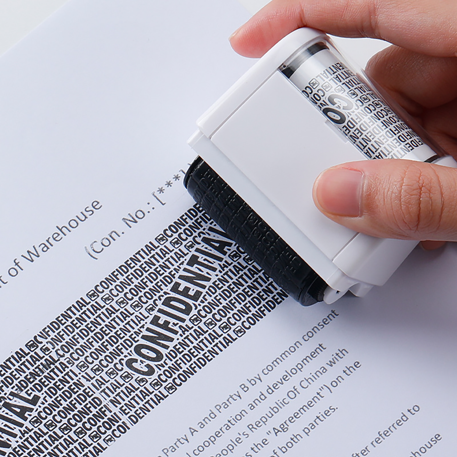 Information Encryption Privacy Stamp W/ Rolling Design 4