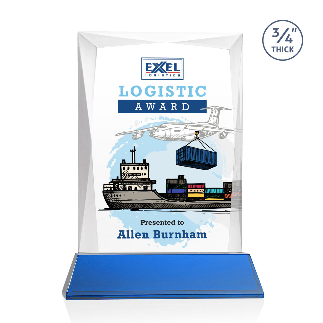 Messina VividPrint™ Award on Newhaven Base - Blue 7