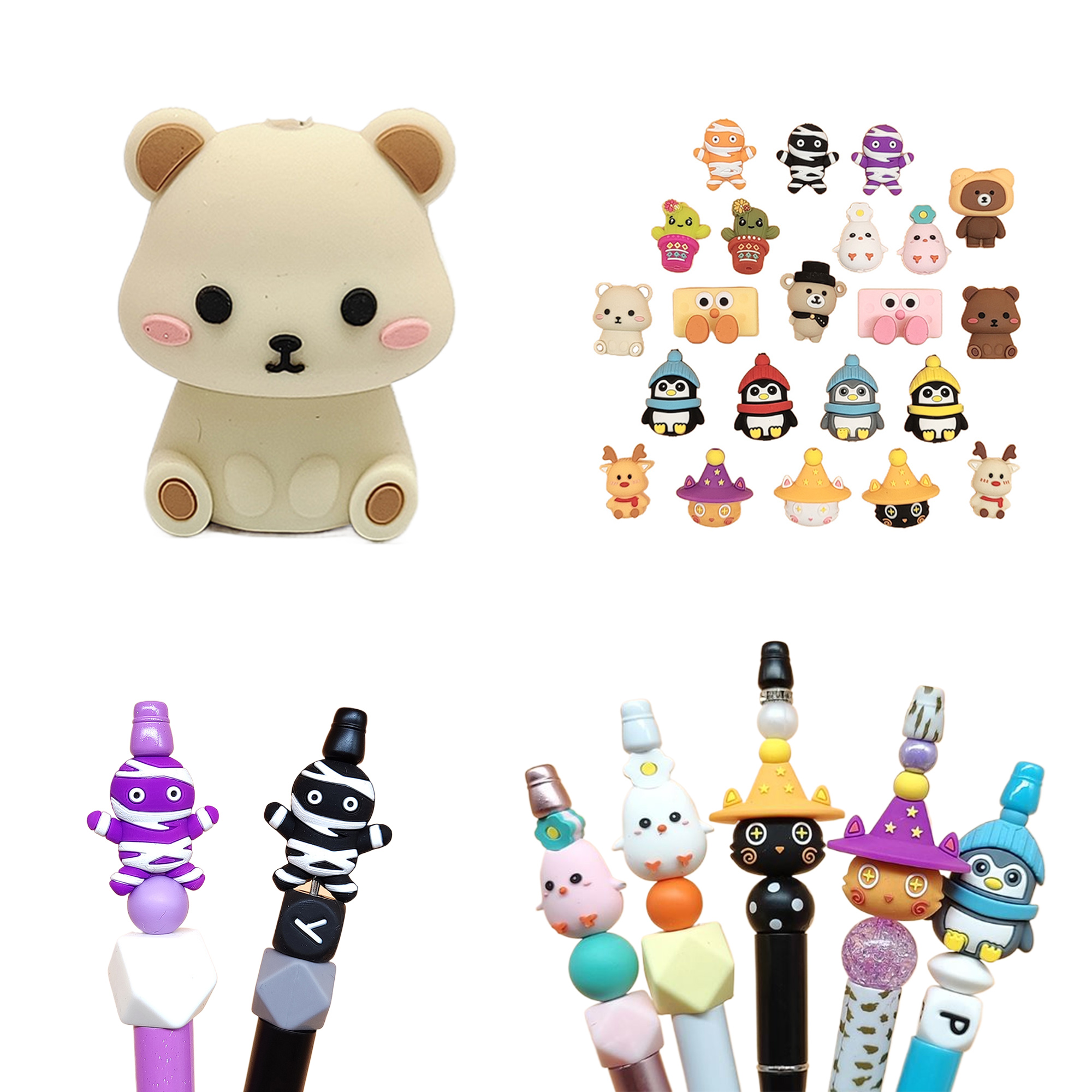 Custom 3D Silicone Beads For Pen Decoration 2