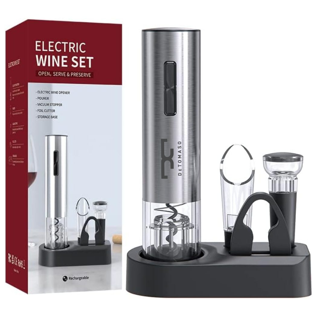 WineVault Electric Wine Opener Gift Set with Pedestal Storage 8