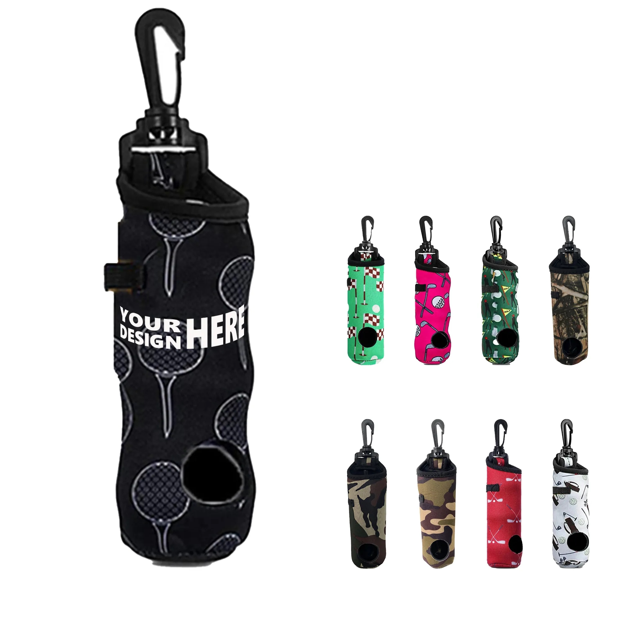 Colorful Neoprene Golf Ball Bag with Hook 8