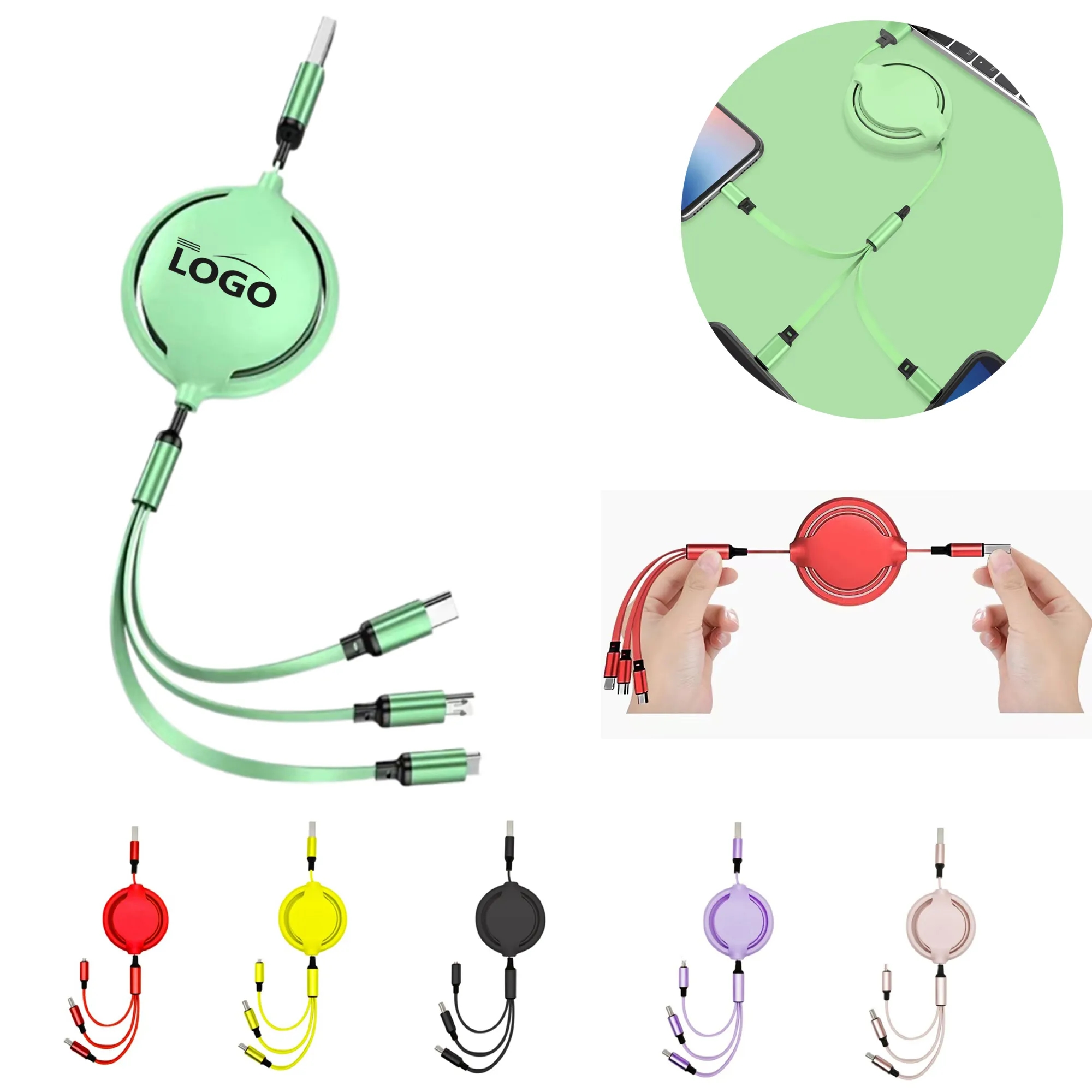 3 in 1 Retractable Multi Charging Cable 6