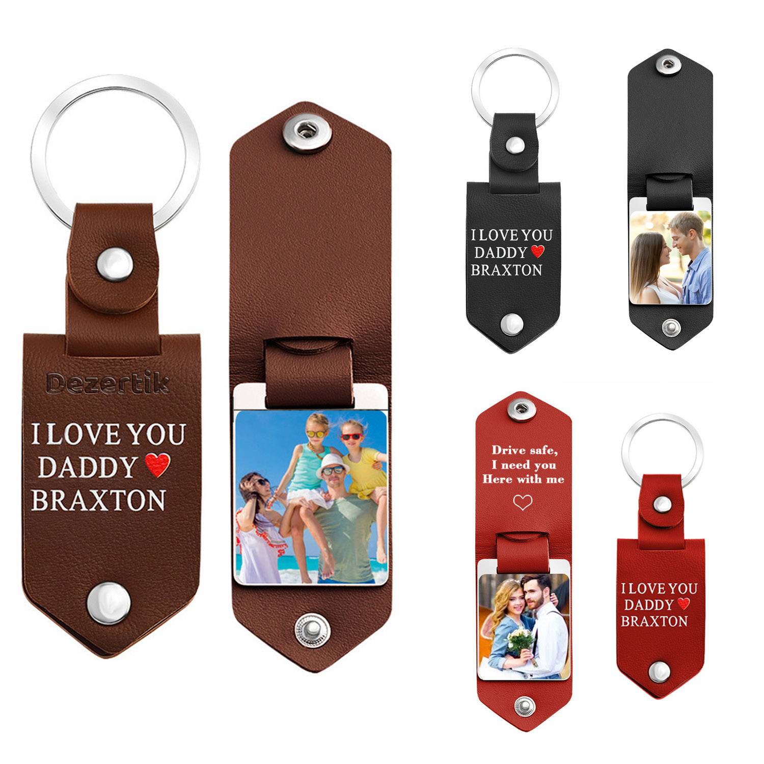 PU Leather Photo Keychain 5