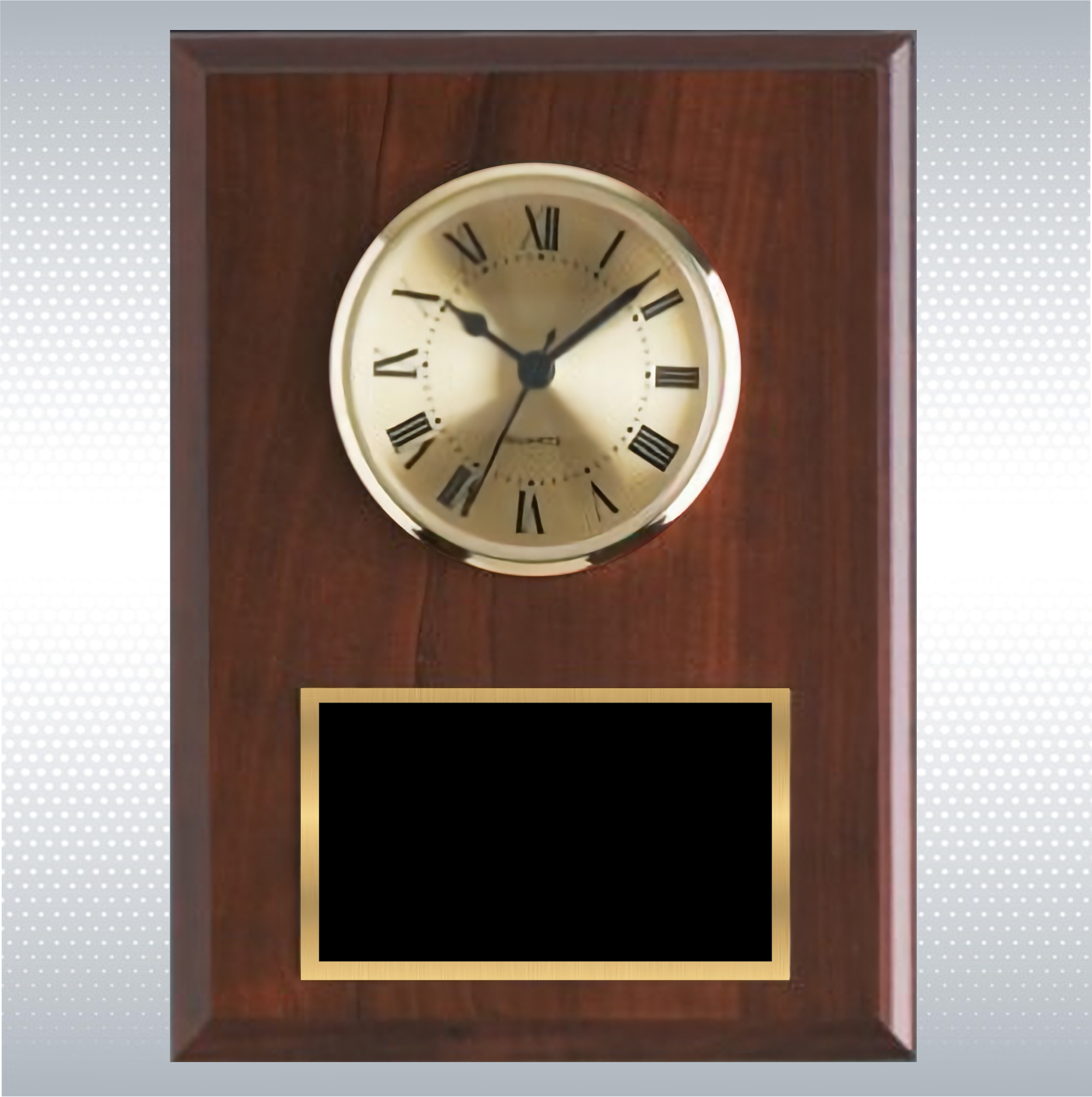 Cherry Solid Wood Plaque W/ Clock 7