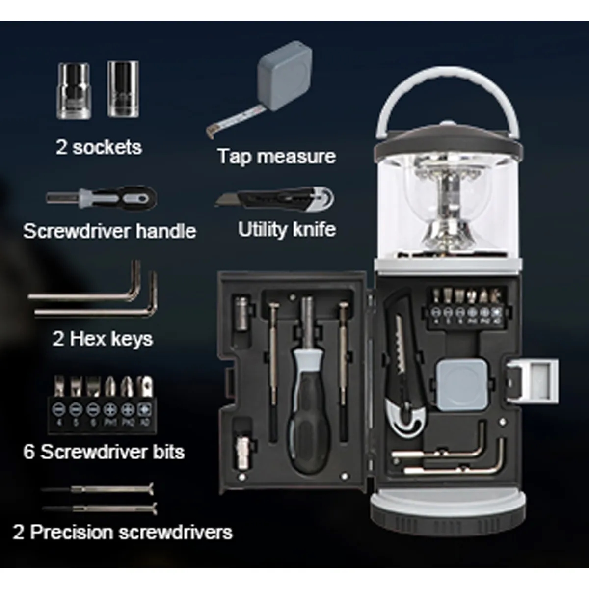 2 in 1 LED Tool Flashlight with Screwdriver Set 4