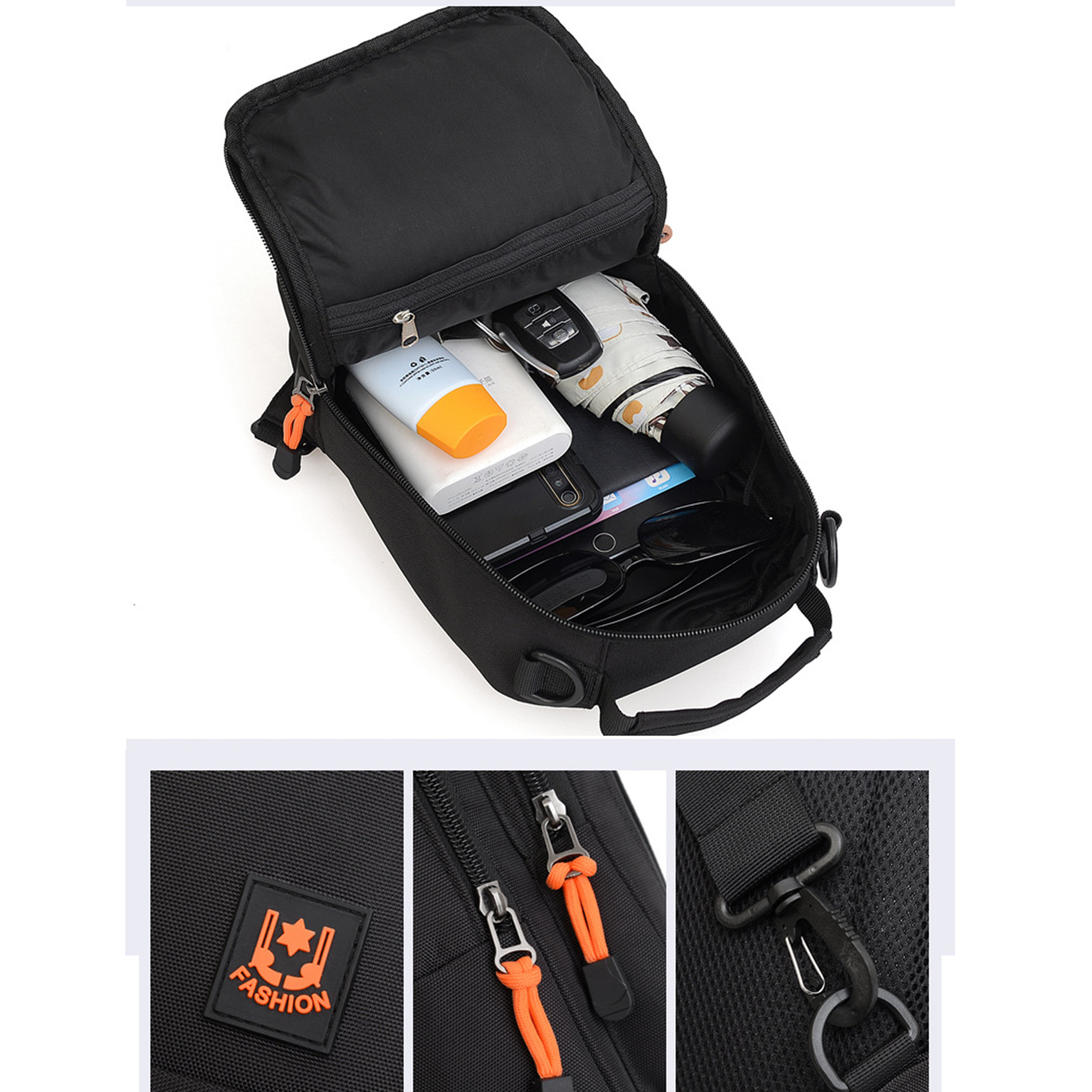 Oxford Waterproof Chest Bag With USB Charging Port 4