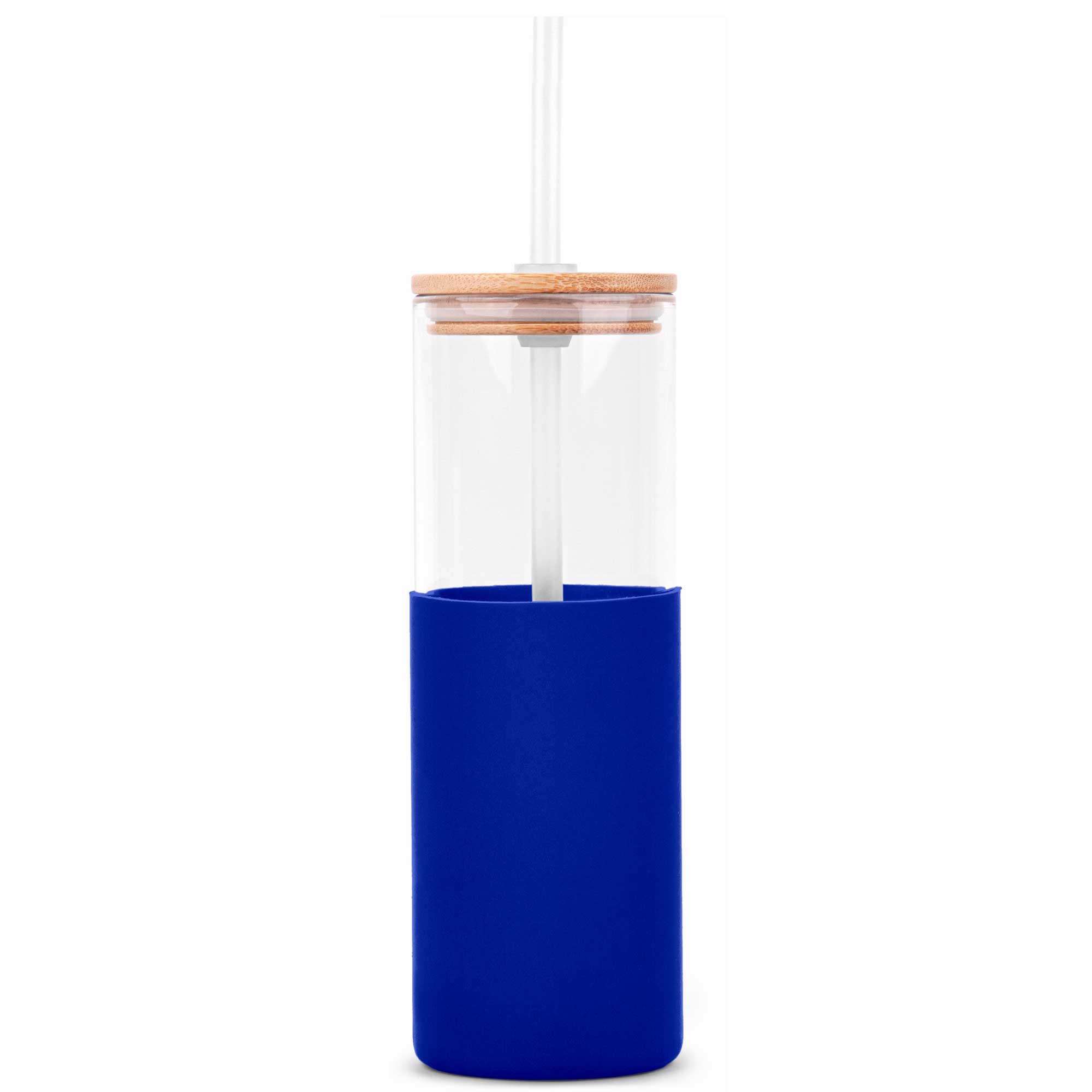 18oz. Glass Tumbler with Bamboo Lid, Straw & Silicone Sleeve 24