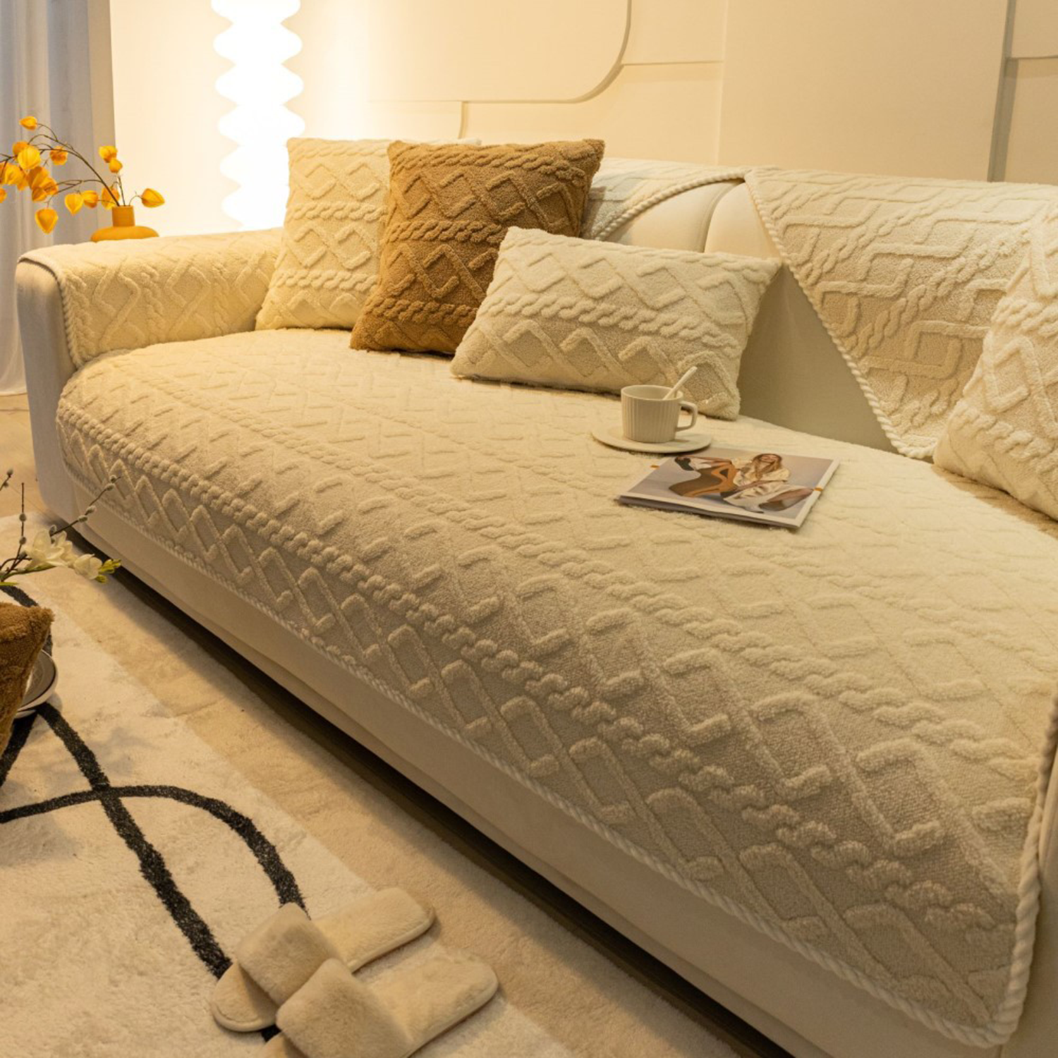 Ultra-Soft Fuzzy Sofa Slipcover 3
