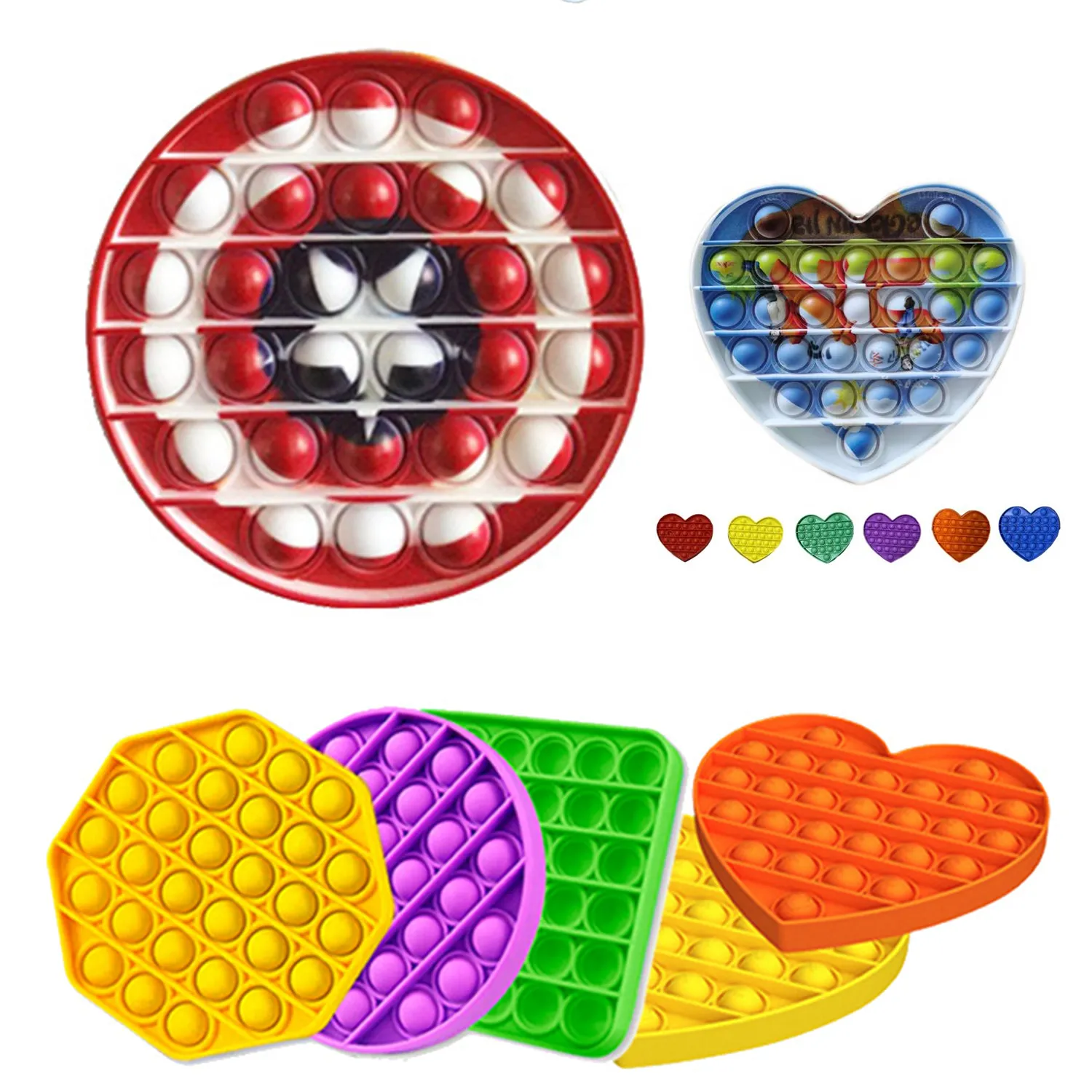 Heart Shape Reliever Fidget Toy (Full Color Printing ) 2