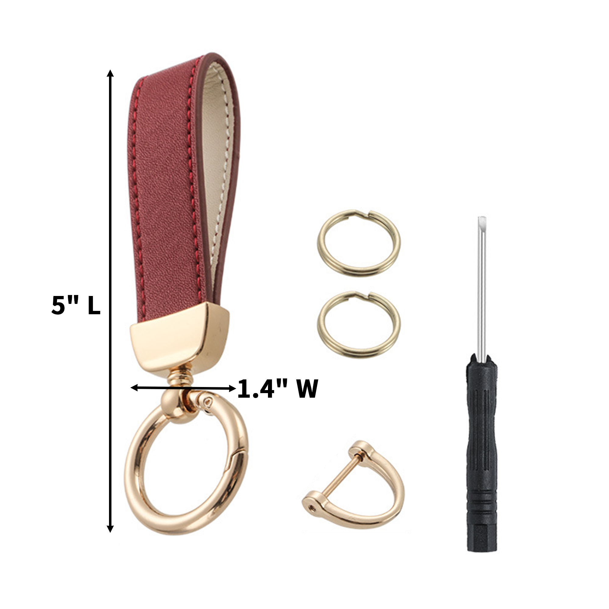Suede Fob With Alloy Hardware Key Holder 6