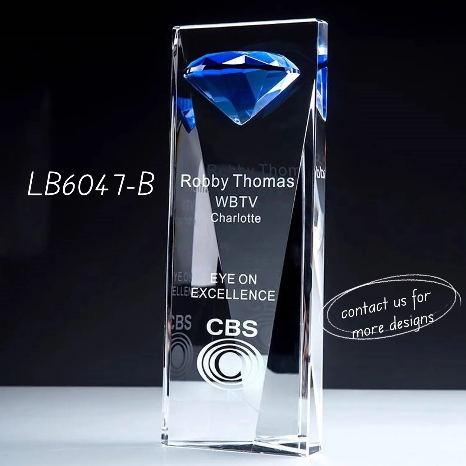 Recognition Crystal Award Glass Trophy Cup with Diamond 5