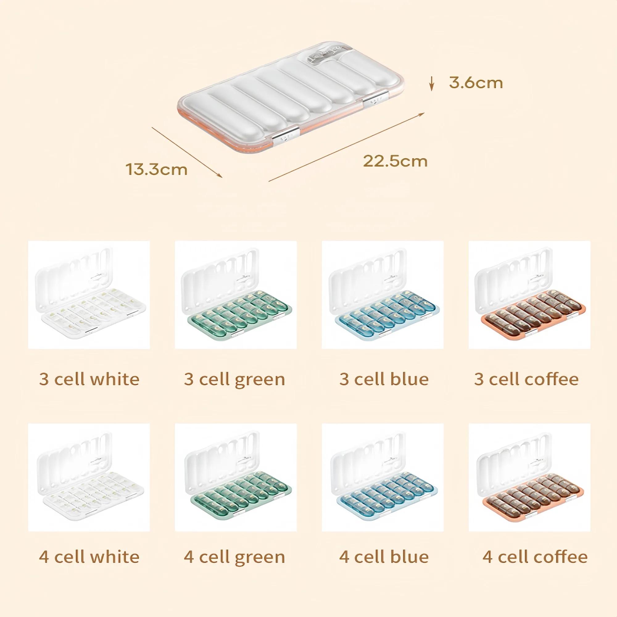 Portable Large Capacity Moisture Proof Weekly Pill Organizer 4