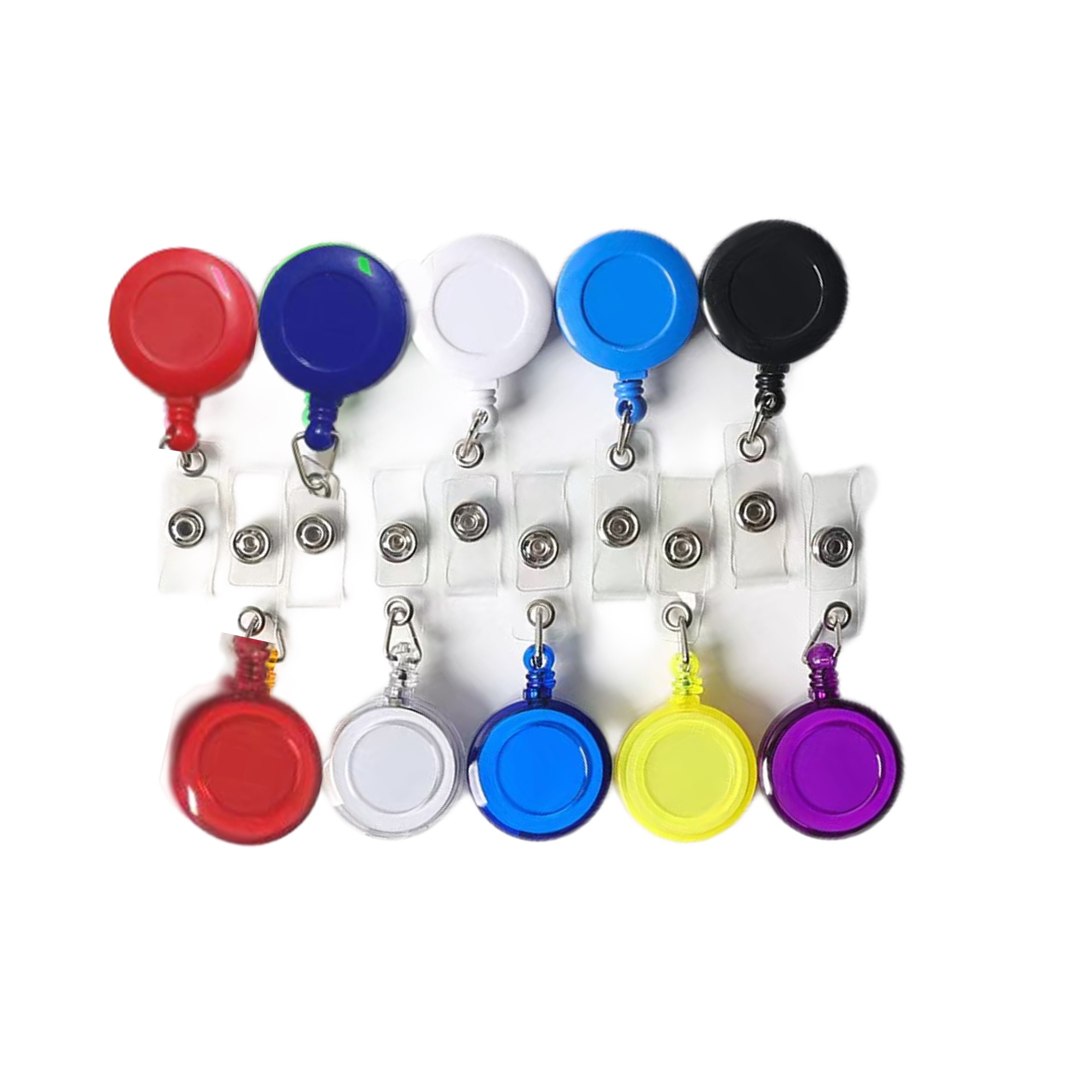Epoxy Dome Retractable Round Badge Reel Holder w/ Belt Clip 4