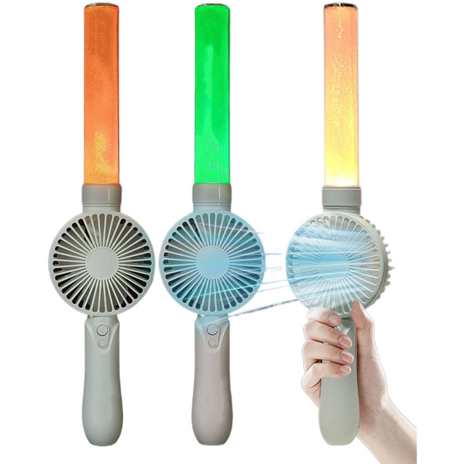 USB Rechargeable Concert LED Glow Stick w/Fan 6
