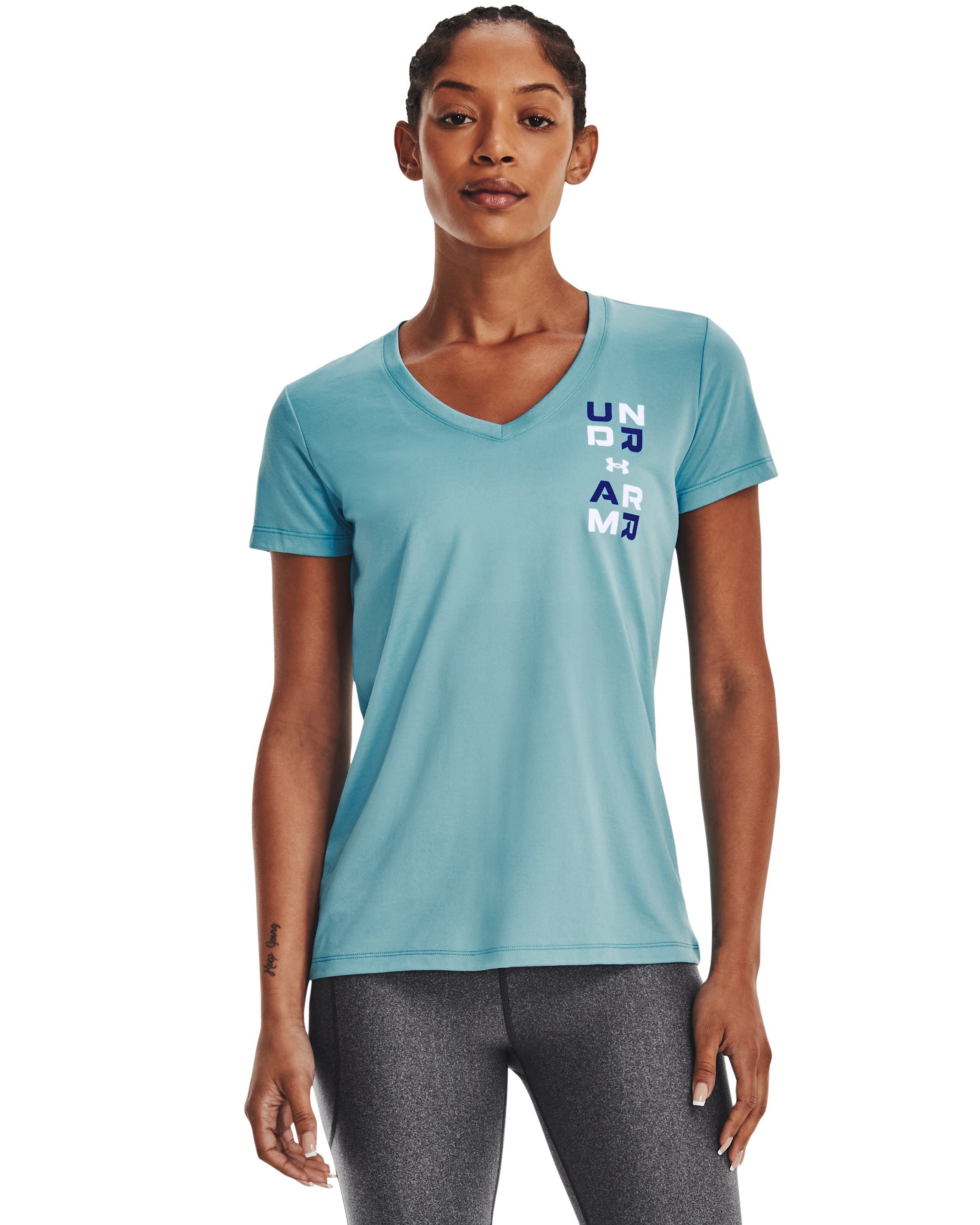 Women's UA Tech Graphic V-Neck Short Sleeve  4