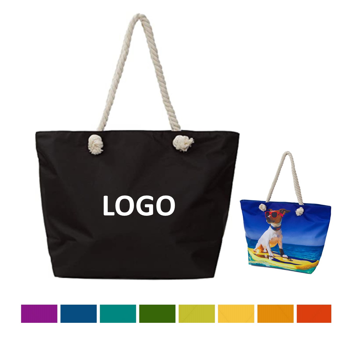 Canvas Beach Tote Bag, custom tote bag with logo imprint 2