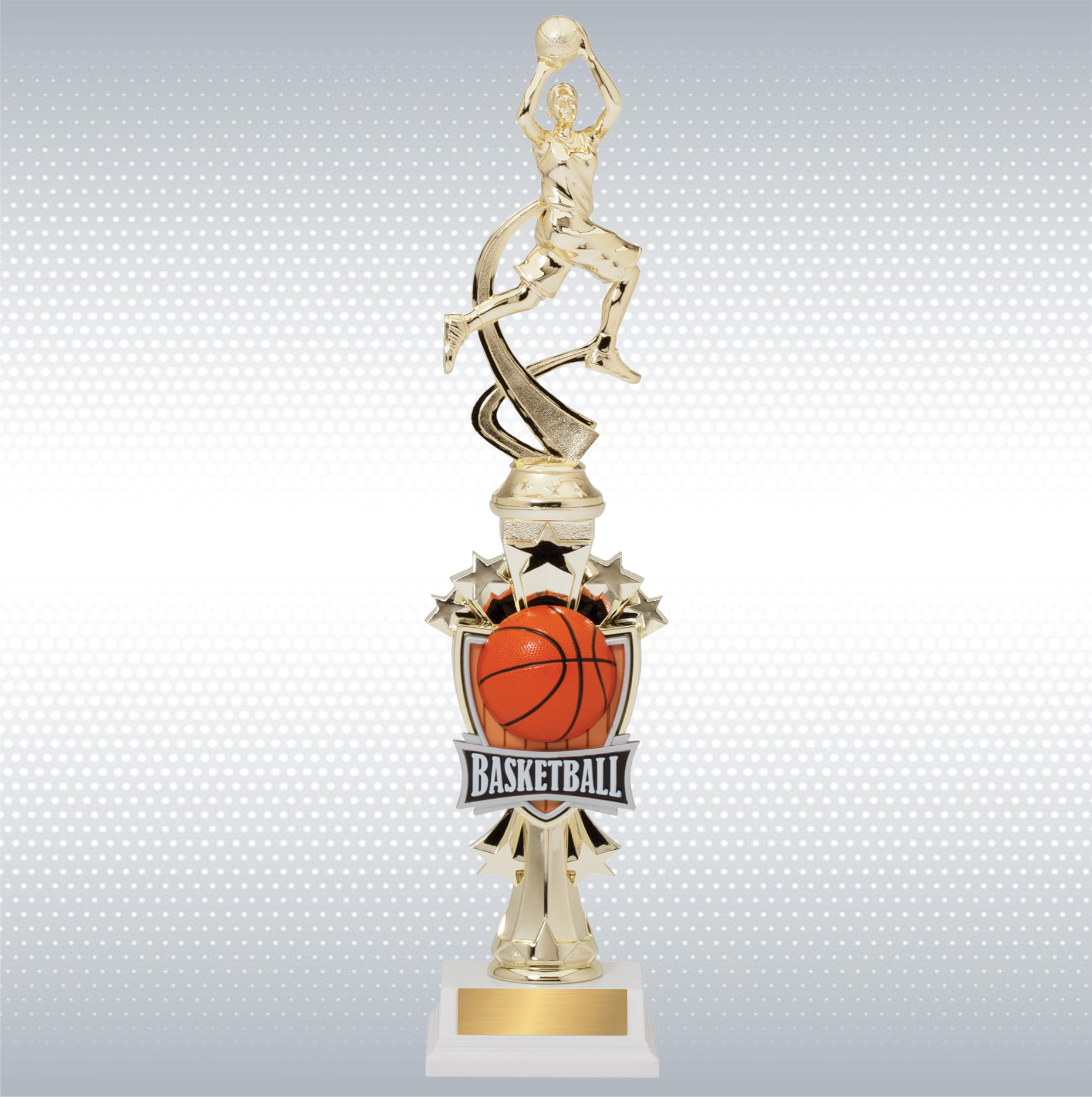 14" Assembled Female Basketball Figure Trophy w/ White Base 2