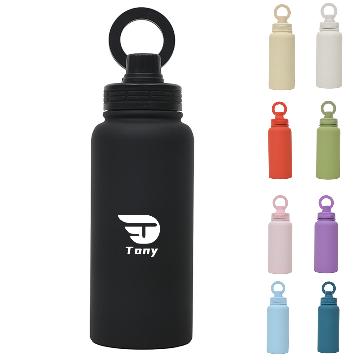 34Oz Insulated Stainless Steel Water Bottle w/ Phone Holder 2