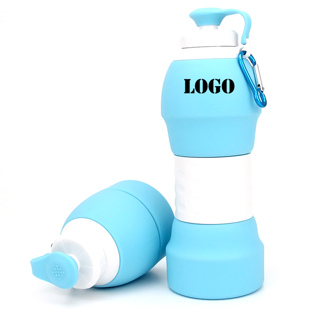 580ML Silicone Folding Water Bottle Retractable Water Cup 7
