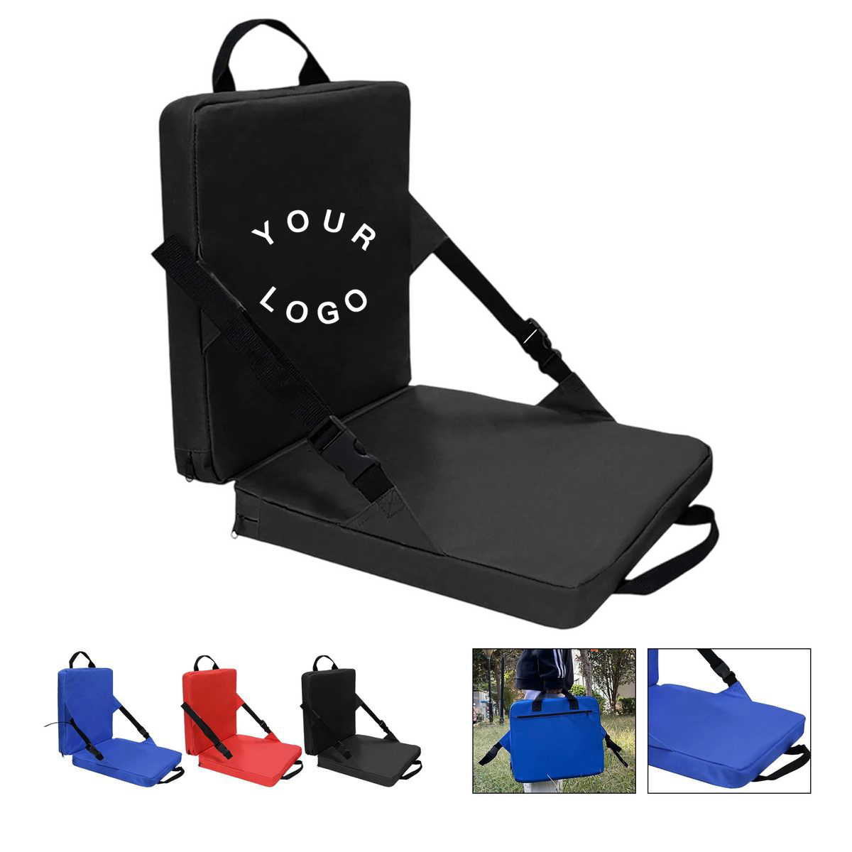 Folding Foam Stadium Seat Cushion with Handle 2