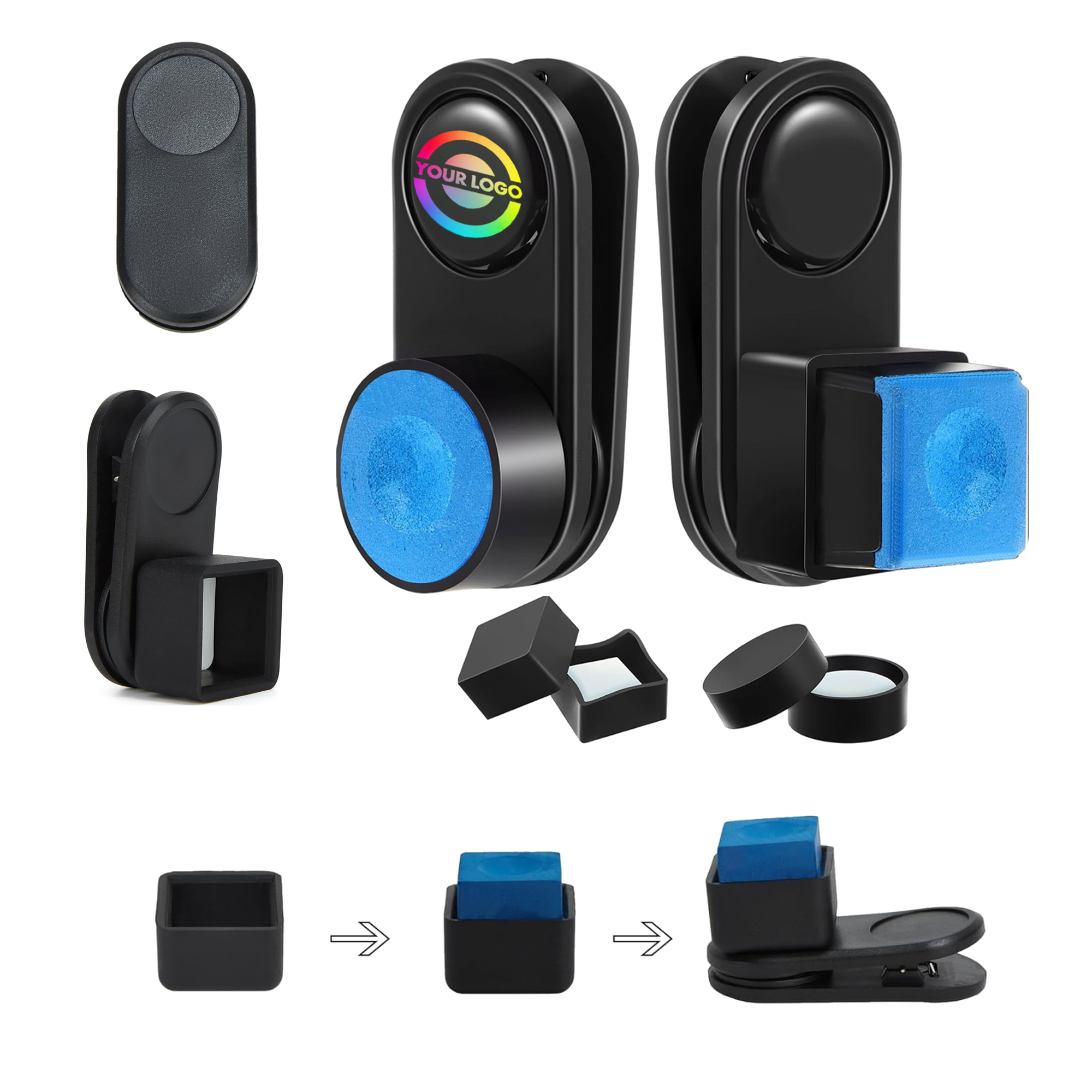 Full Color Square Round Billiard Chalk Holder MOQ 50 3