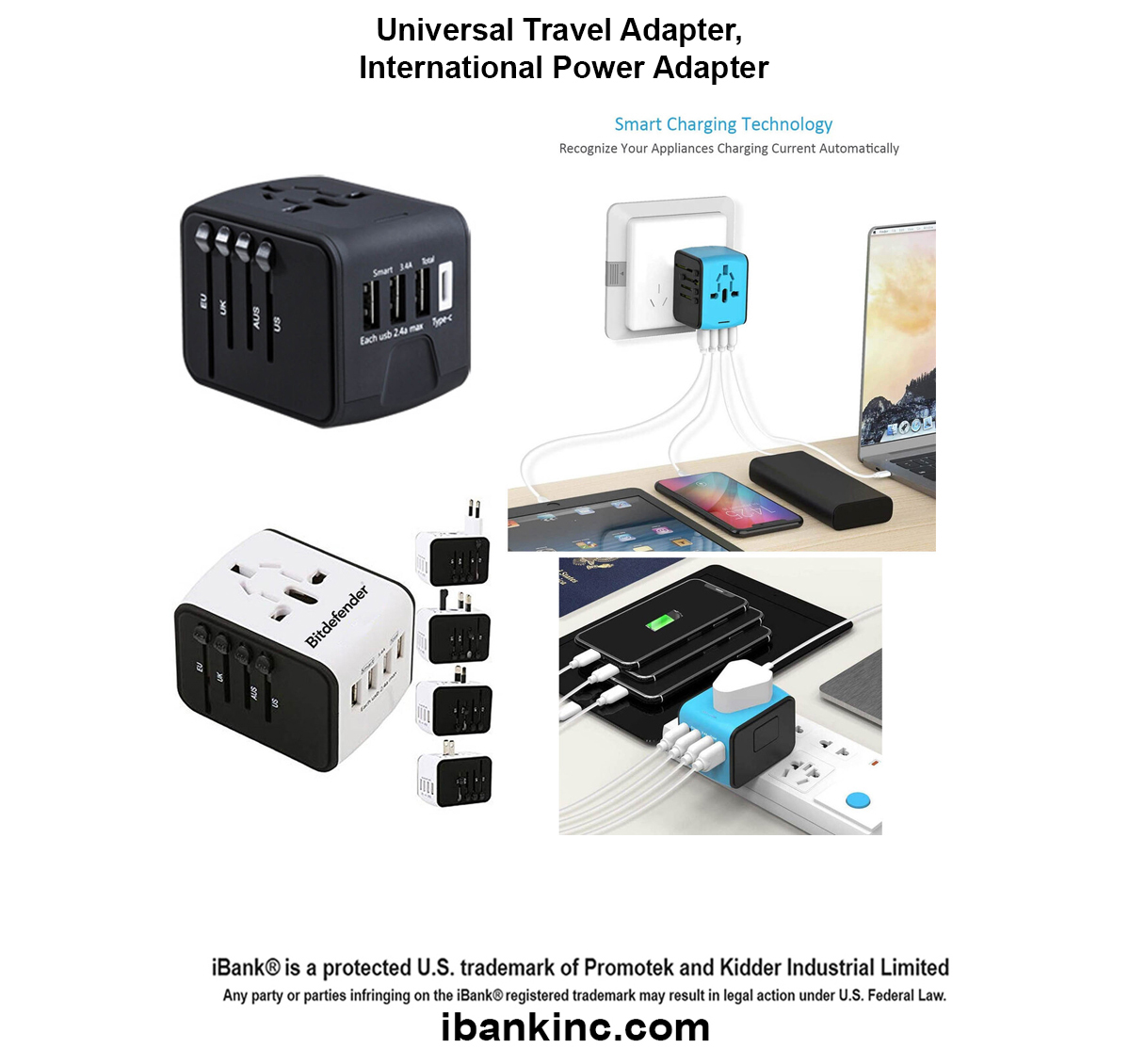 iBank ® Universal Travel Adapter, International Power Adapter 1