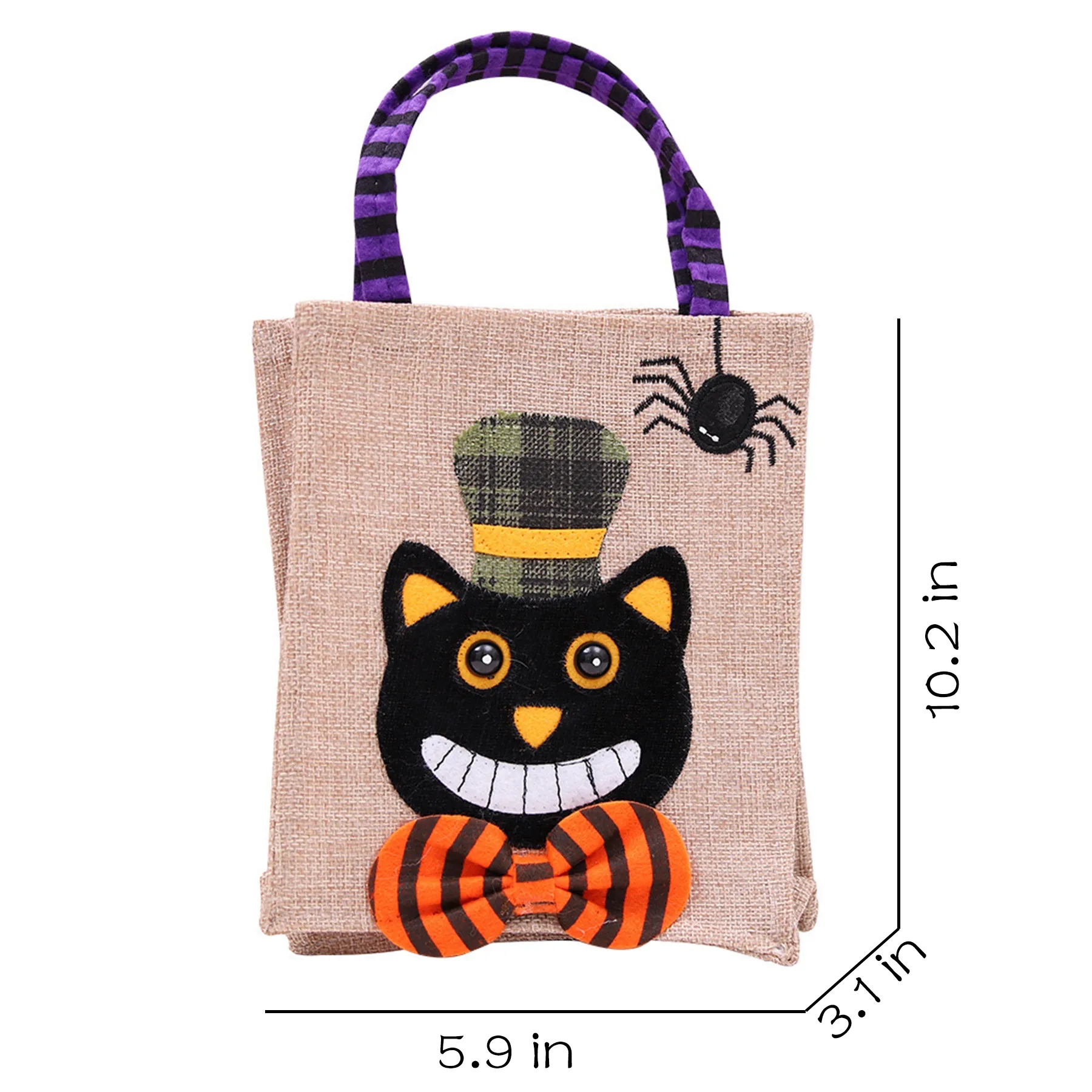 Jute Halloween Candy Tote Bag 6