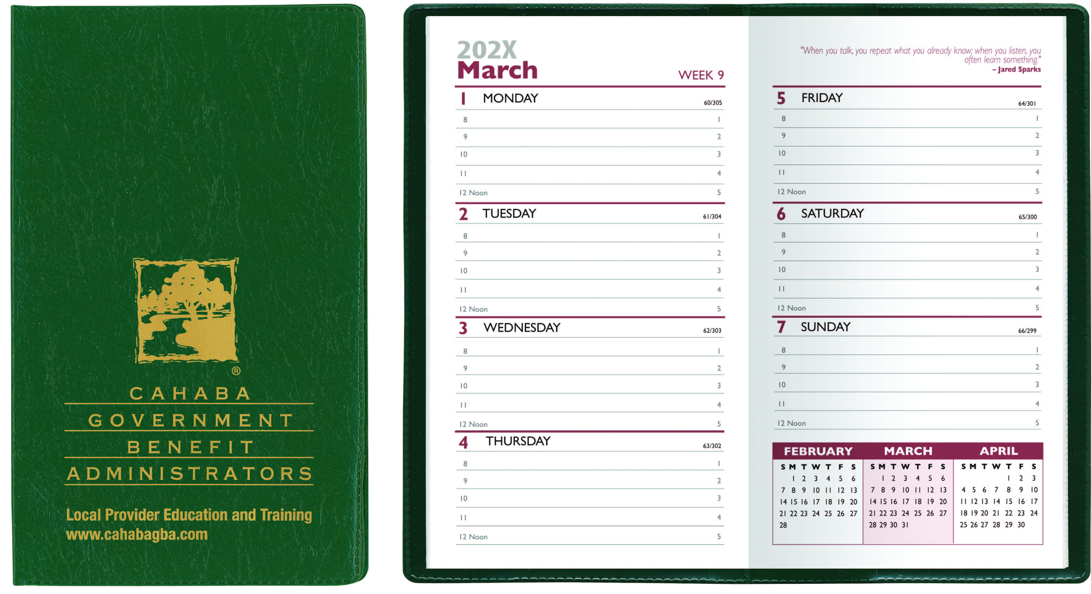 Executive Vinyl Weekly Pocket Planner 13