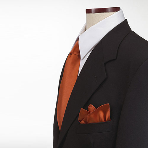 Orange Silk Pocket Square 2